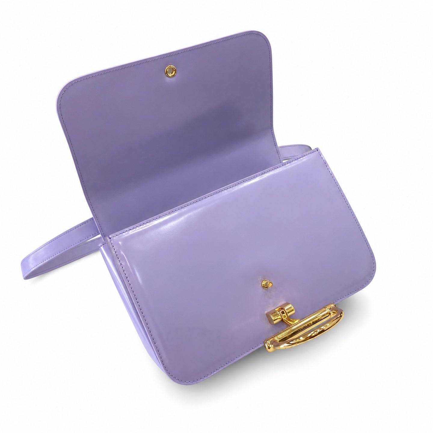 Gucci Horsebit Small Leather Purple Gold Shoulder Bag