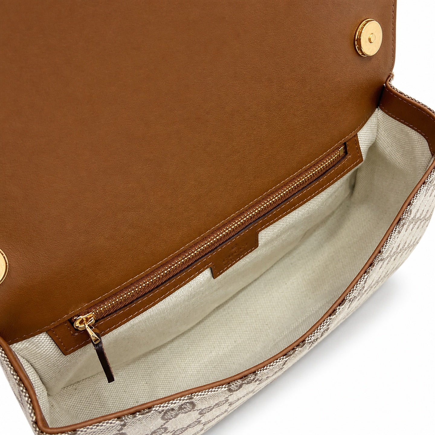 Gucci Blondie Medium Canvas Leather Beige Brown Green Handbag