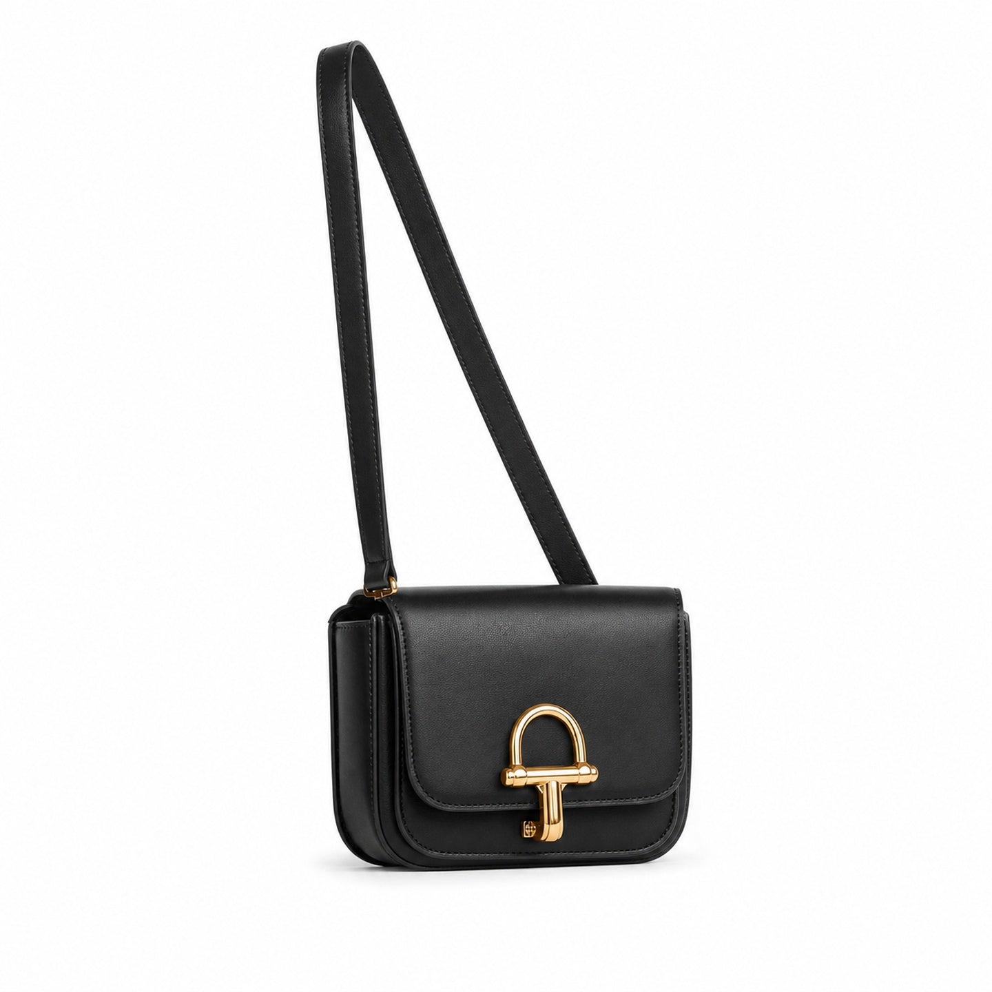 Gucci Horsebit Small Leather Black Gold Shoulder Bag