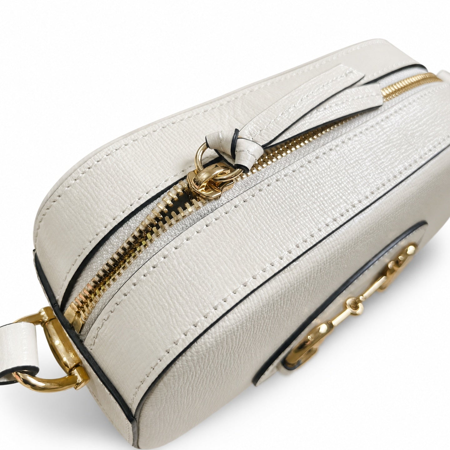 Gucci Horsebit 1955 Supreme Small Cotton Canvas Leather White Beige Green Gold Shoulder Bag