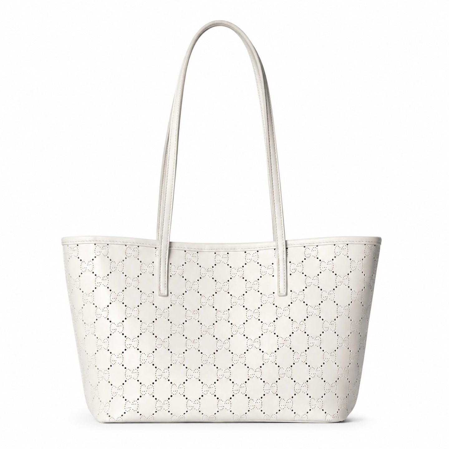 Gucci Suede Leather White Beige Tote Bag