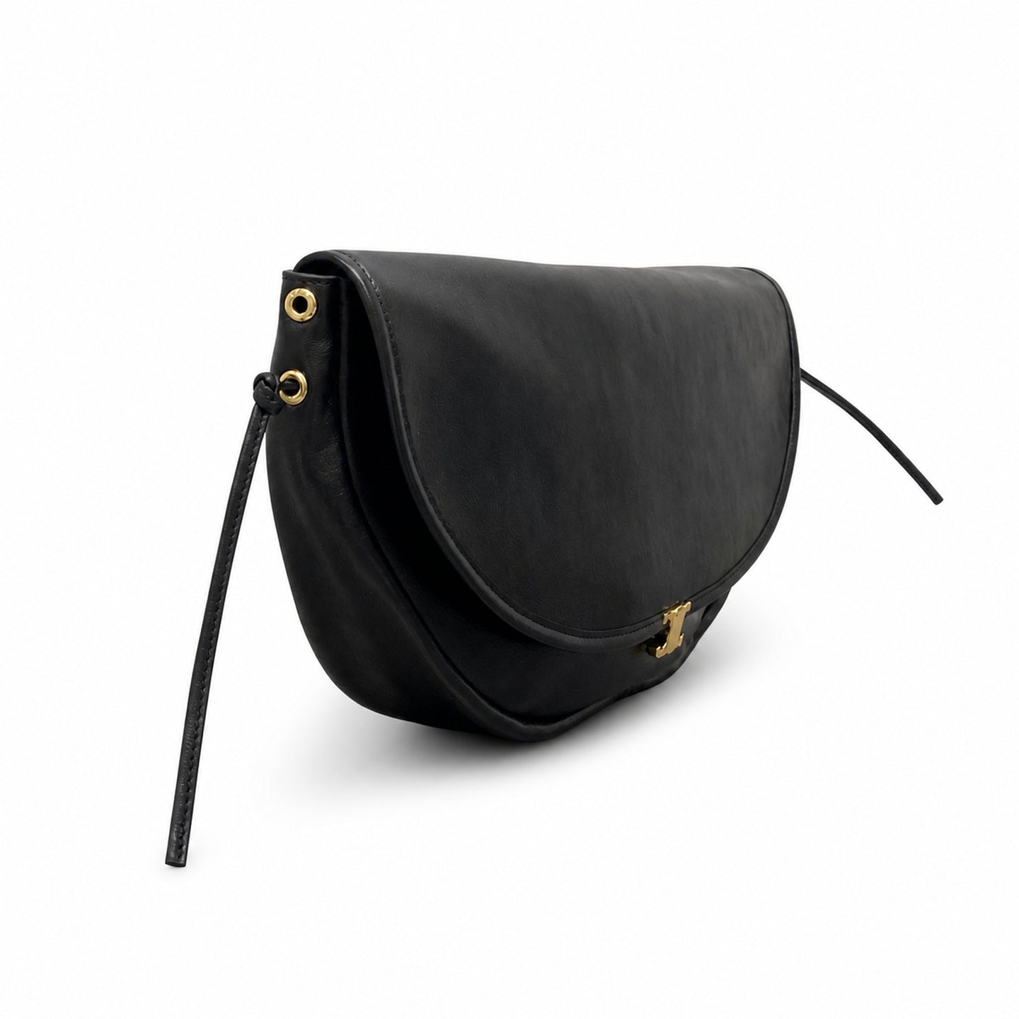 Celine Triomphe Women's Leather Black Bag