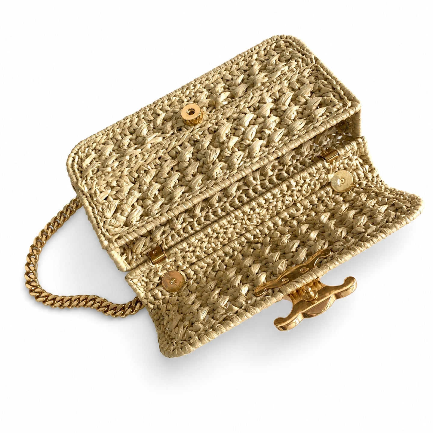 Celine Triomphe Raffia Handbag
