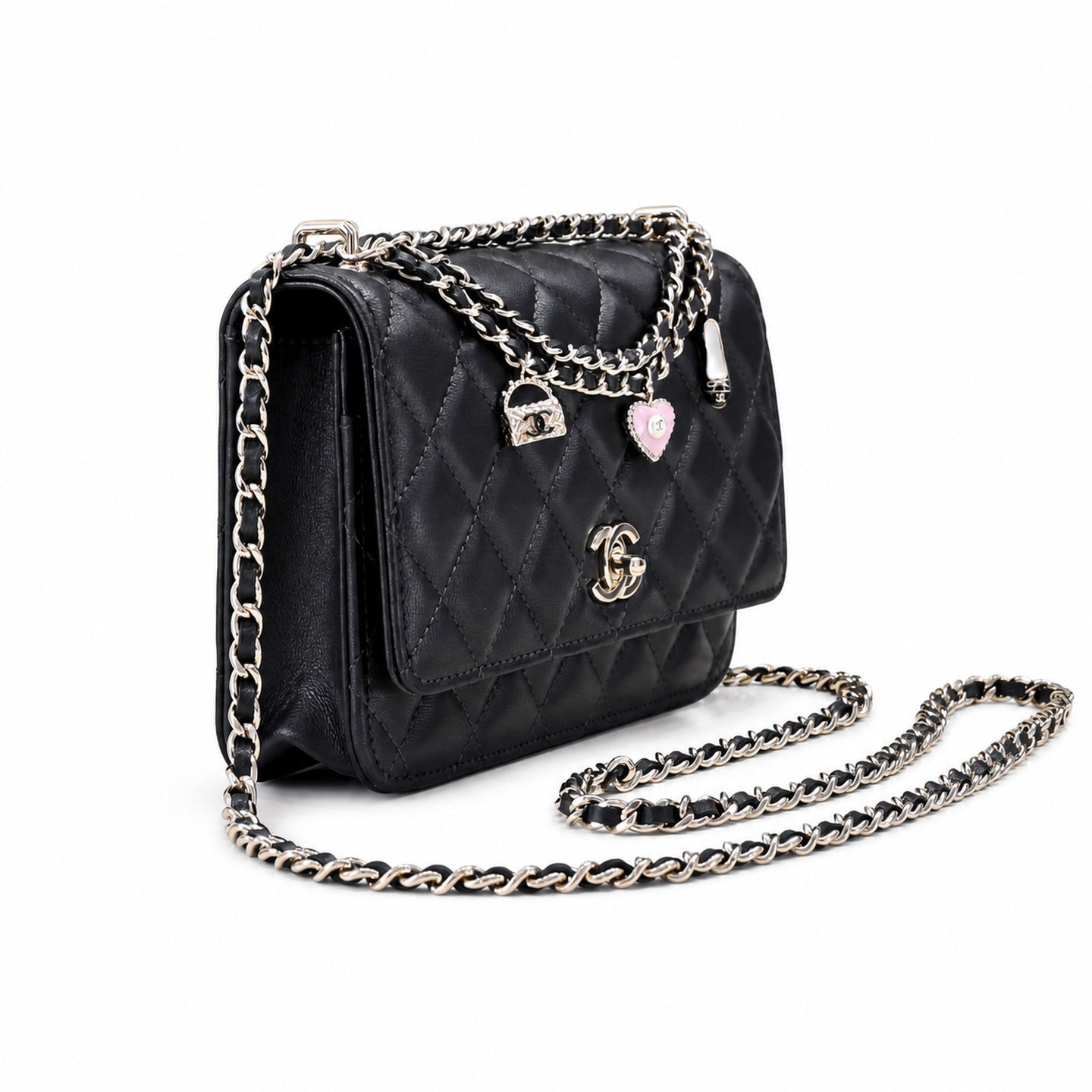 Chanel Leather Pink Gold Chain Bag