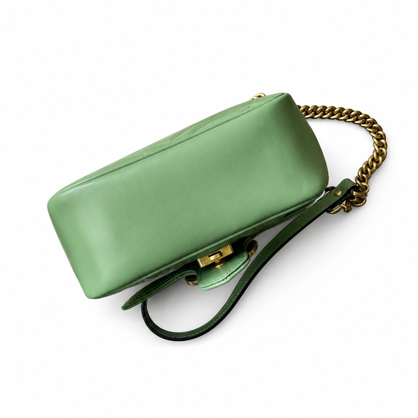 Gucci GG Marmont Quilted Leather Green Gold Handbag