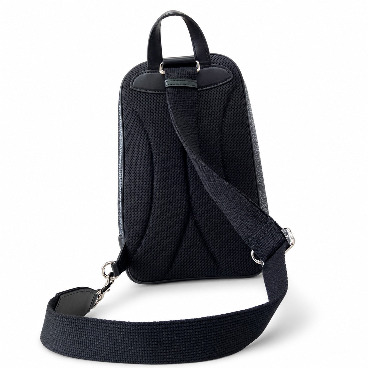 Gucci Cotton Leather Black Gray Crossbody Bag