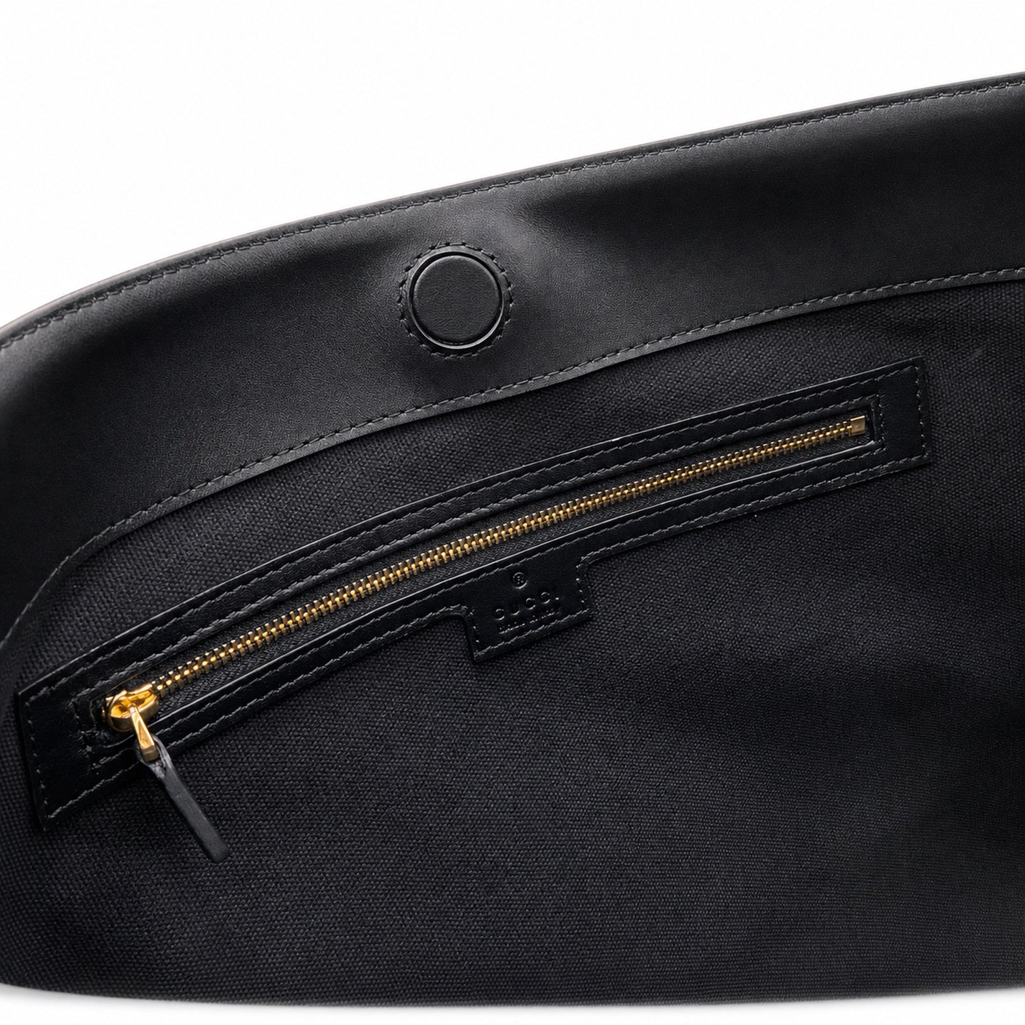 Gucci Horsebit Cotton Canvas Black Beige Gold Handbag