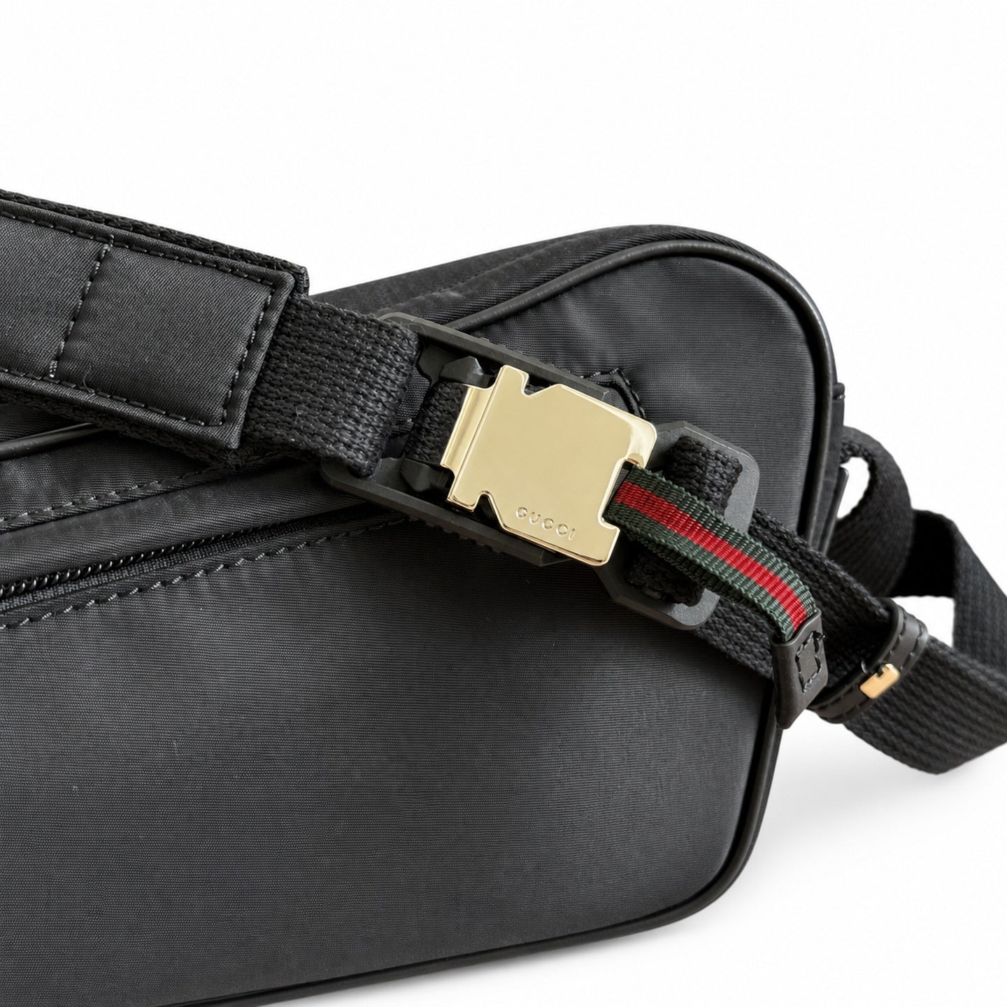 Gucci Men's Small Canvas Nylon Leather Red Crossbody Bag