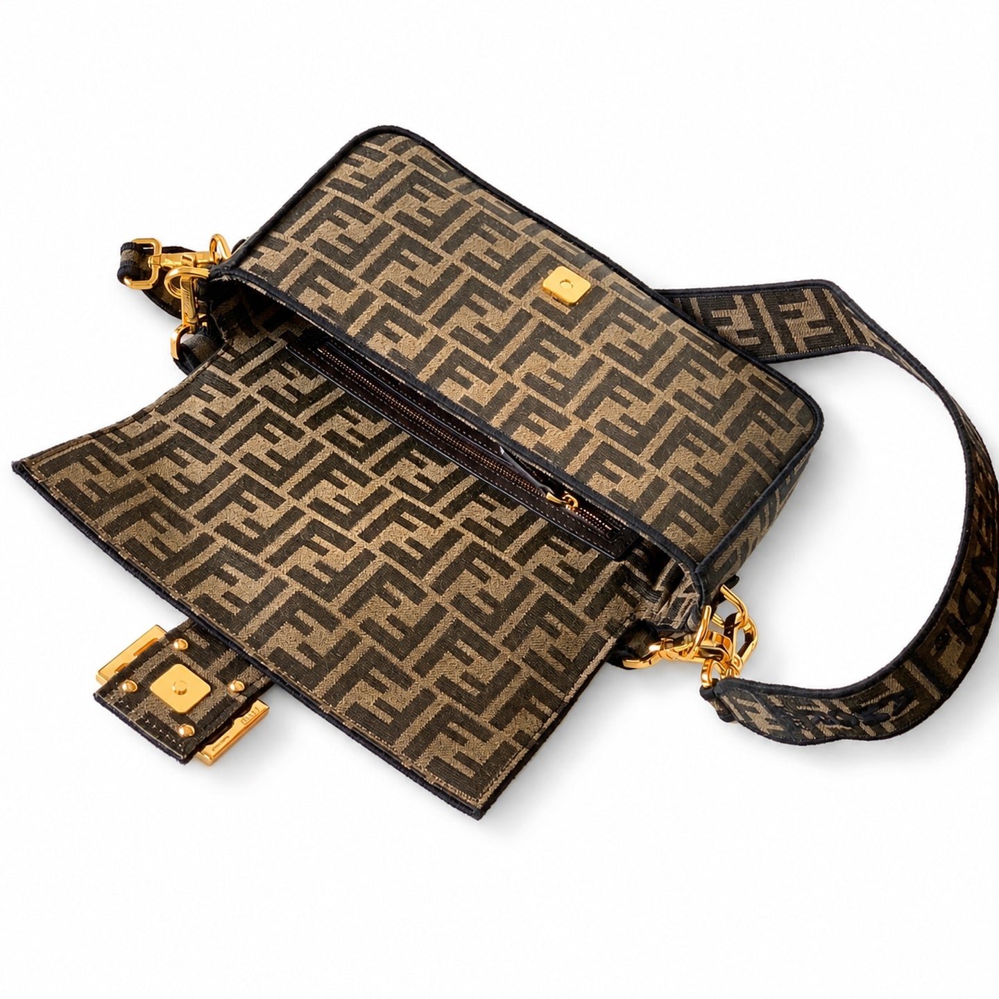 Fendi Baguette Medium Embroidered Black Handbag
