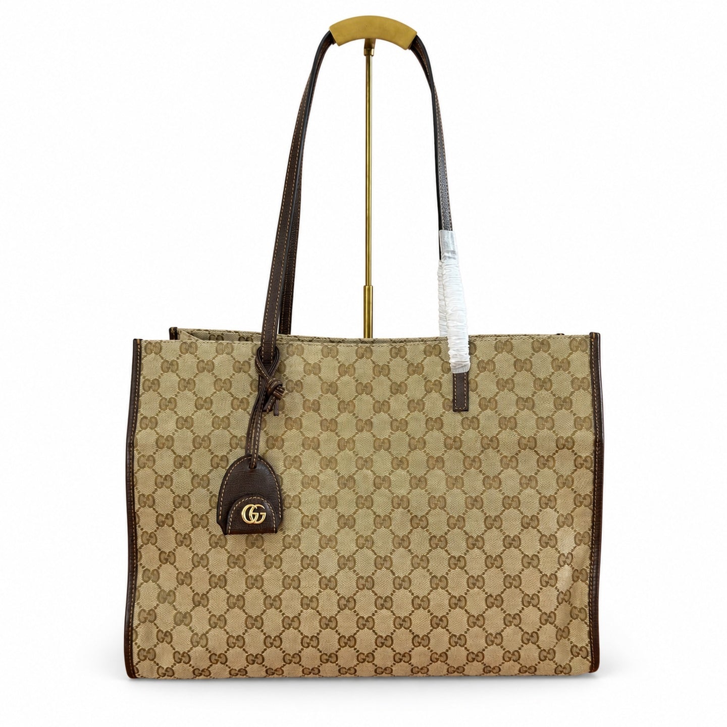 Gucci Canvas Leather Brown Gold Bag