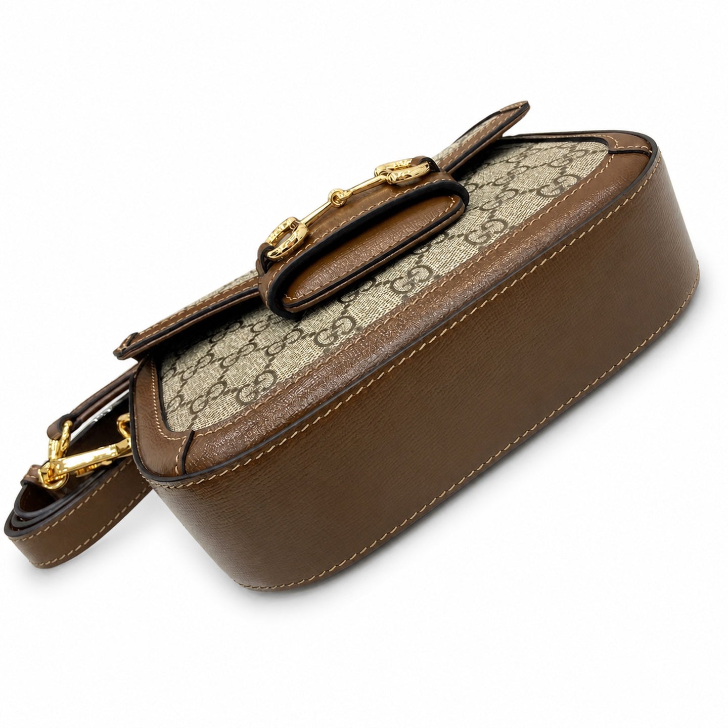 Gucci Horsebit 1955 Supreme Small Cotton Leather Beige Brown Red Green Gold Handbag