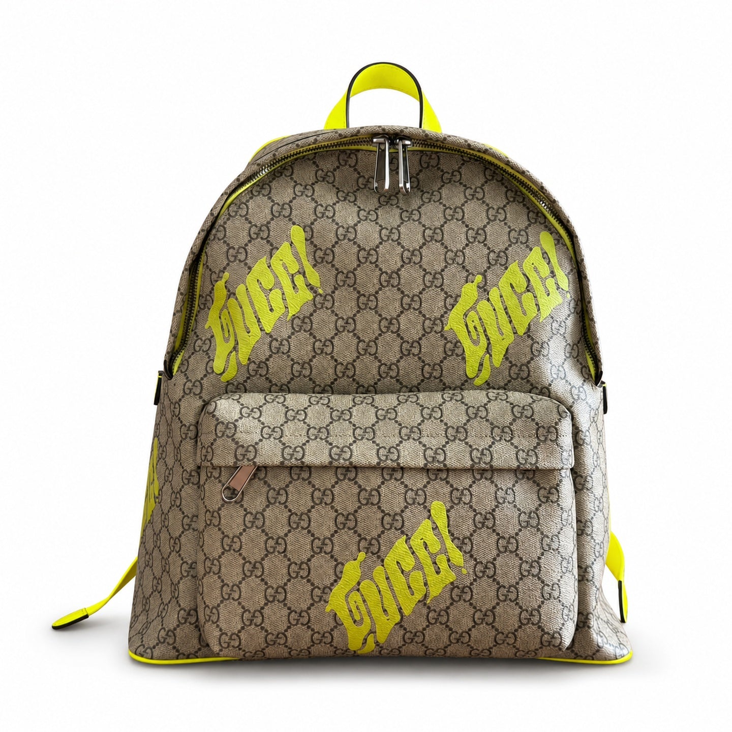Gucci Silk Cotton Leather Black Green Bag