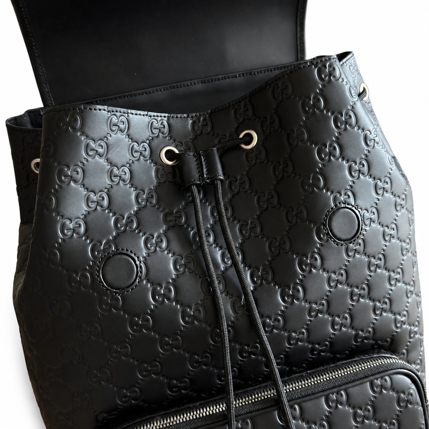 Gucci Cotton Leather Black Backpack