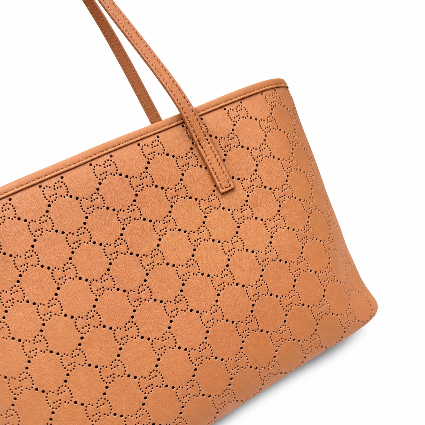 Gucci Suede Leather Brown Gold Tote Bag