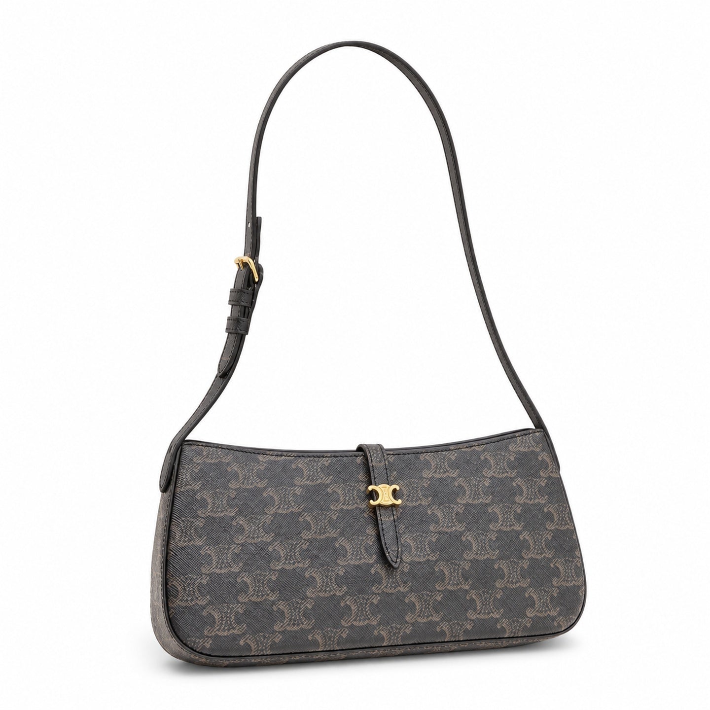 Celine Leather Black Gold Bag