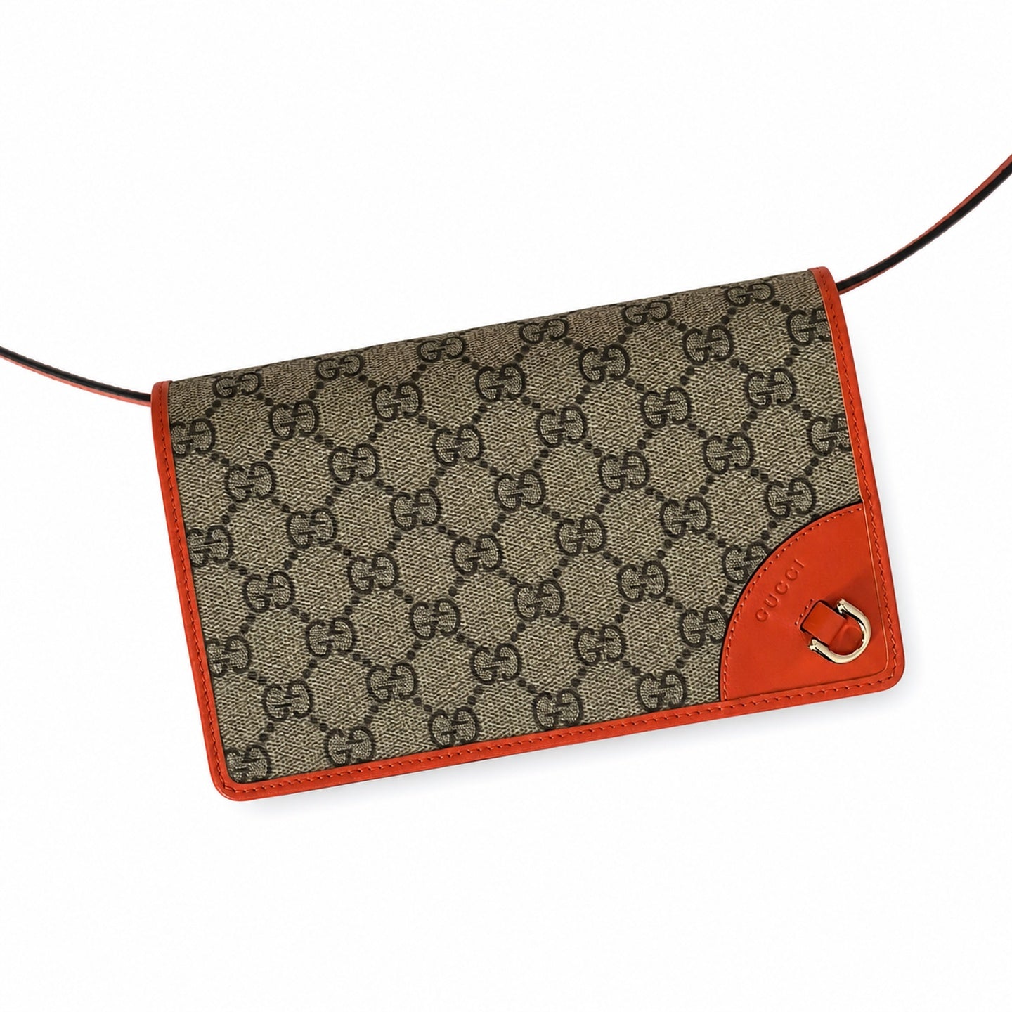 Gucci Small Leather Brown Orange Shoulder Bag