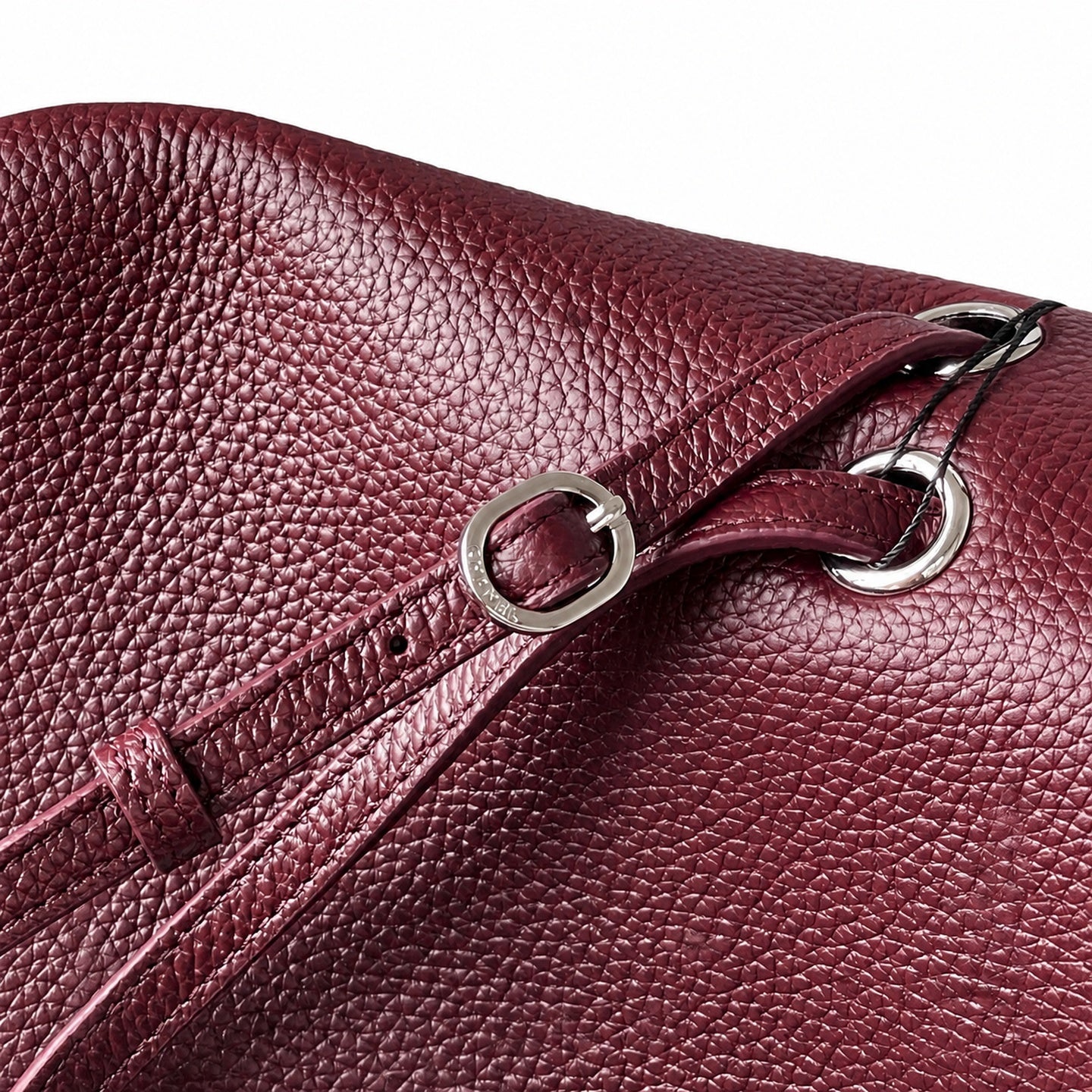 Chanel Small Leather Silver Burgundy Bag