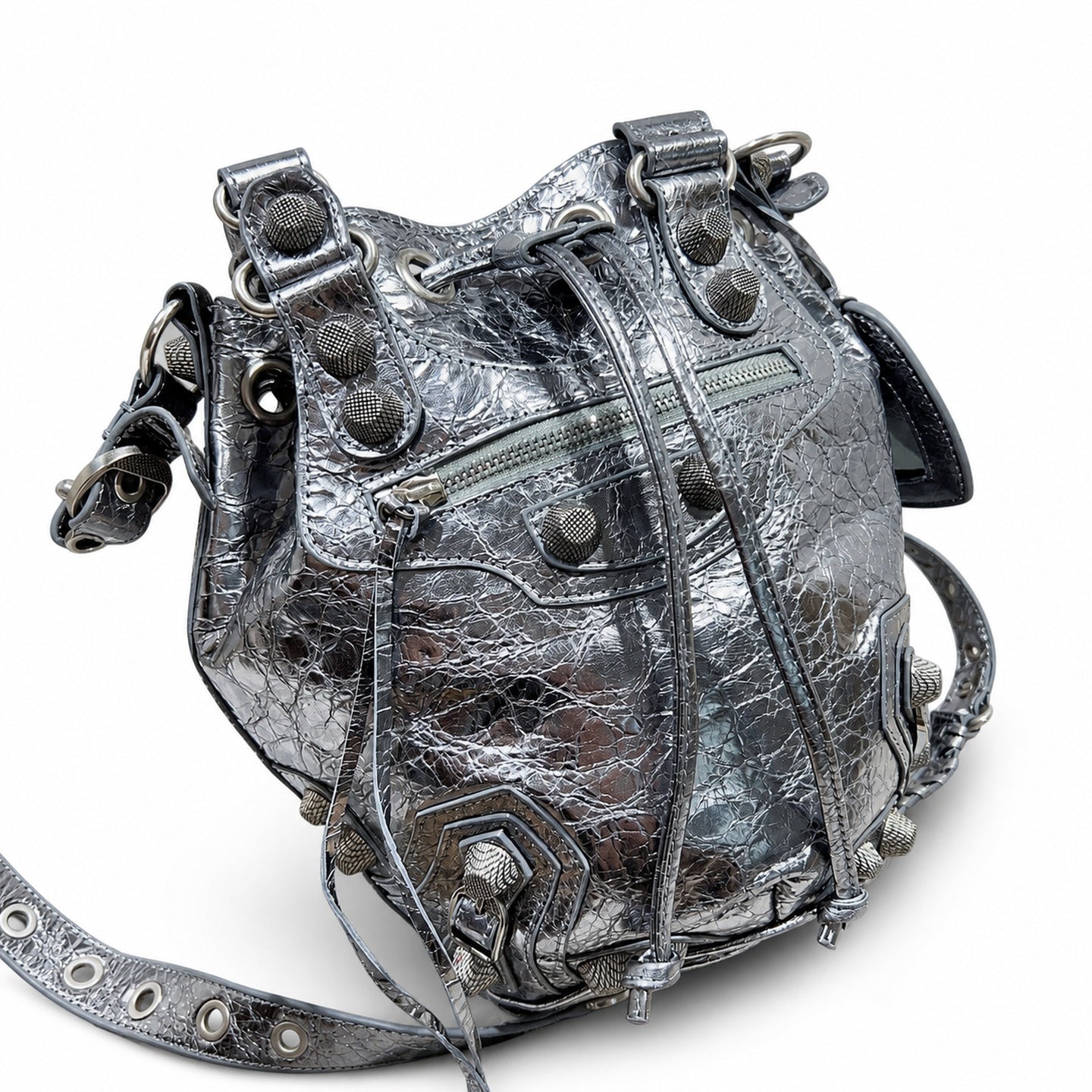 Balenciaga Large Leather Silver Bag