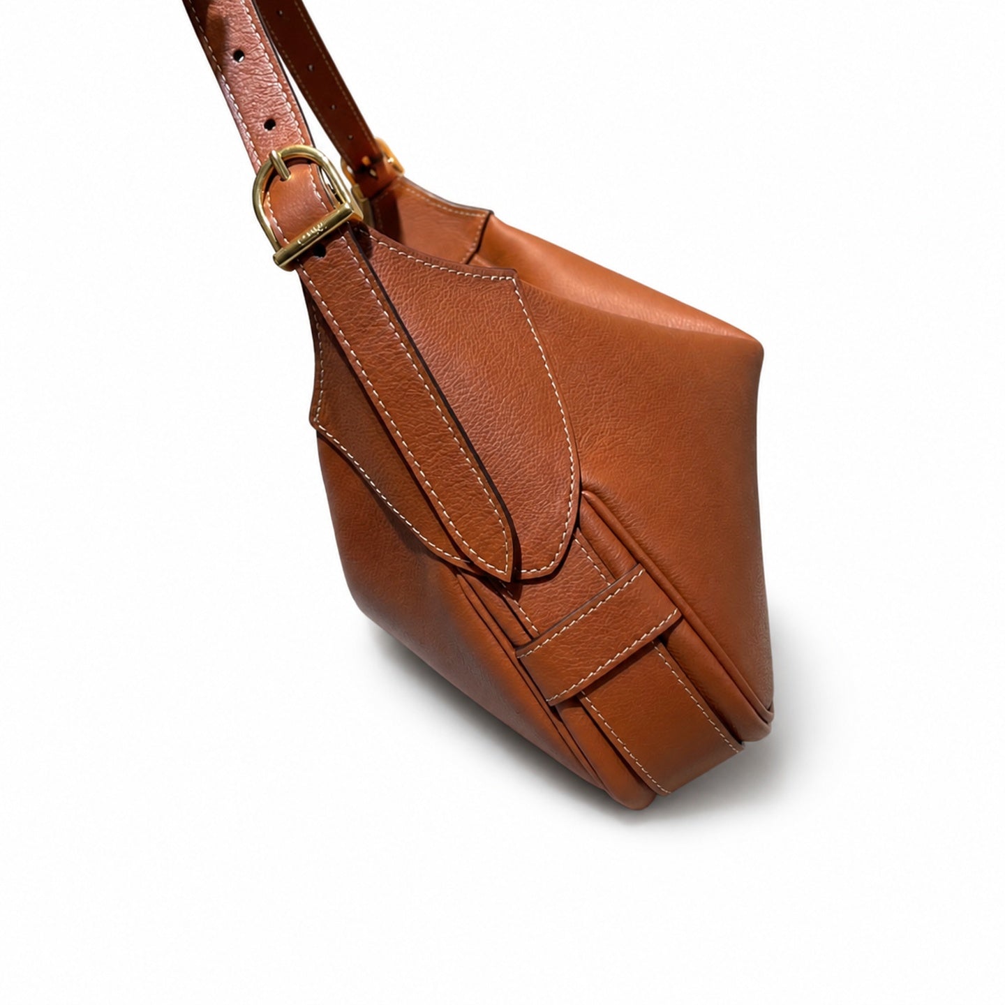 Celine Romy Leather Brown Yellow Gold Bag