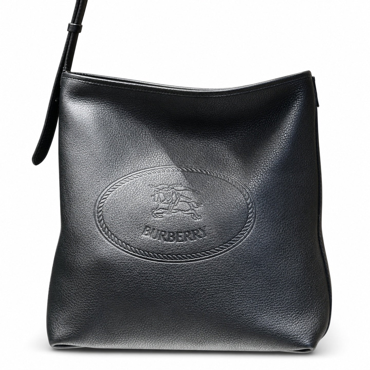 Burberry Small Cotton Jacquard Leather Check Tote Bag