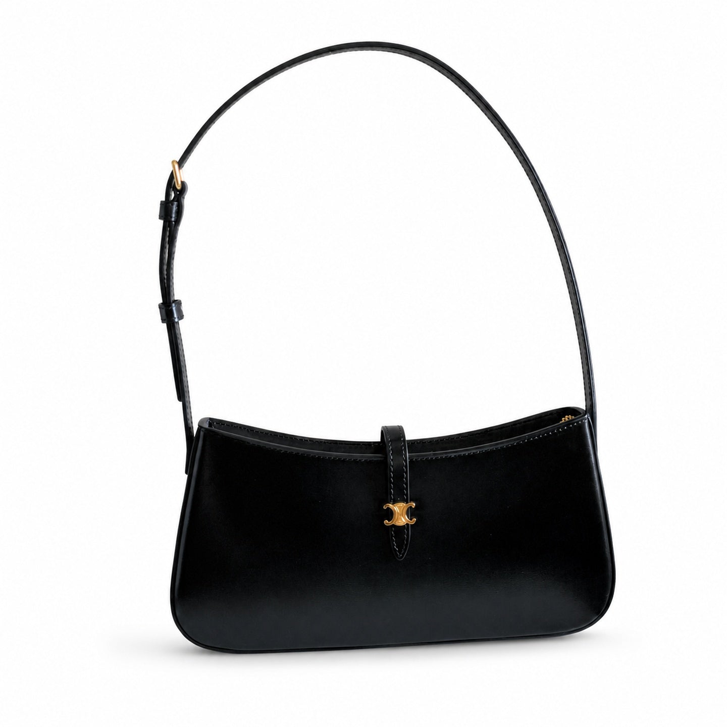 Celine Leather Gold Shoulder Bag