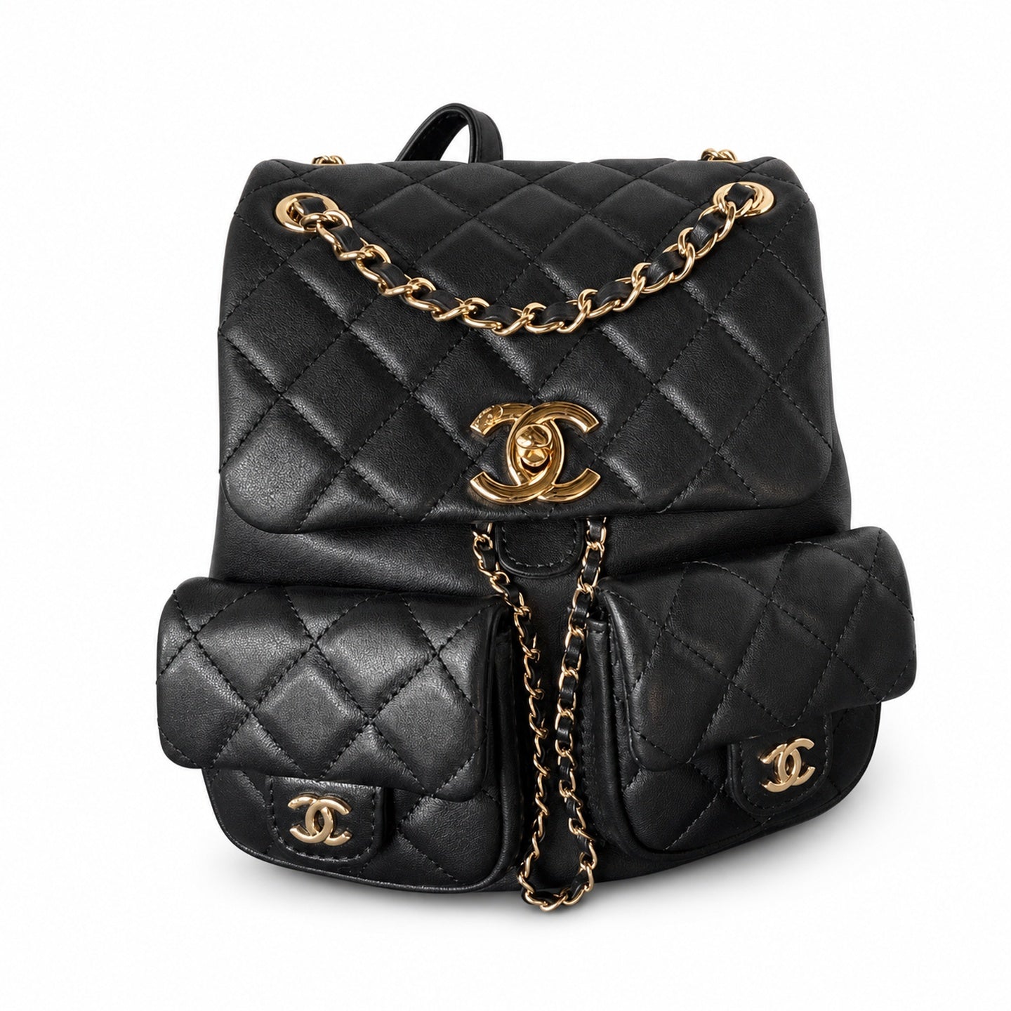 Chanel Duma Small Leather Gold Backpack