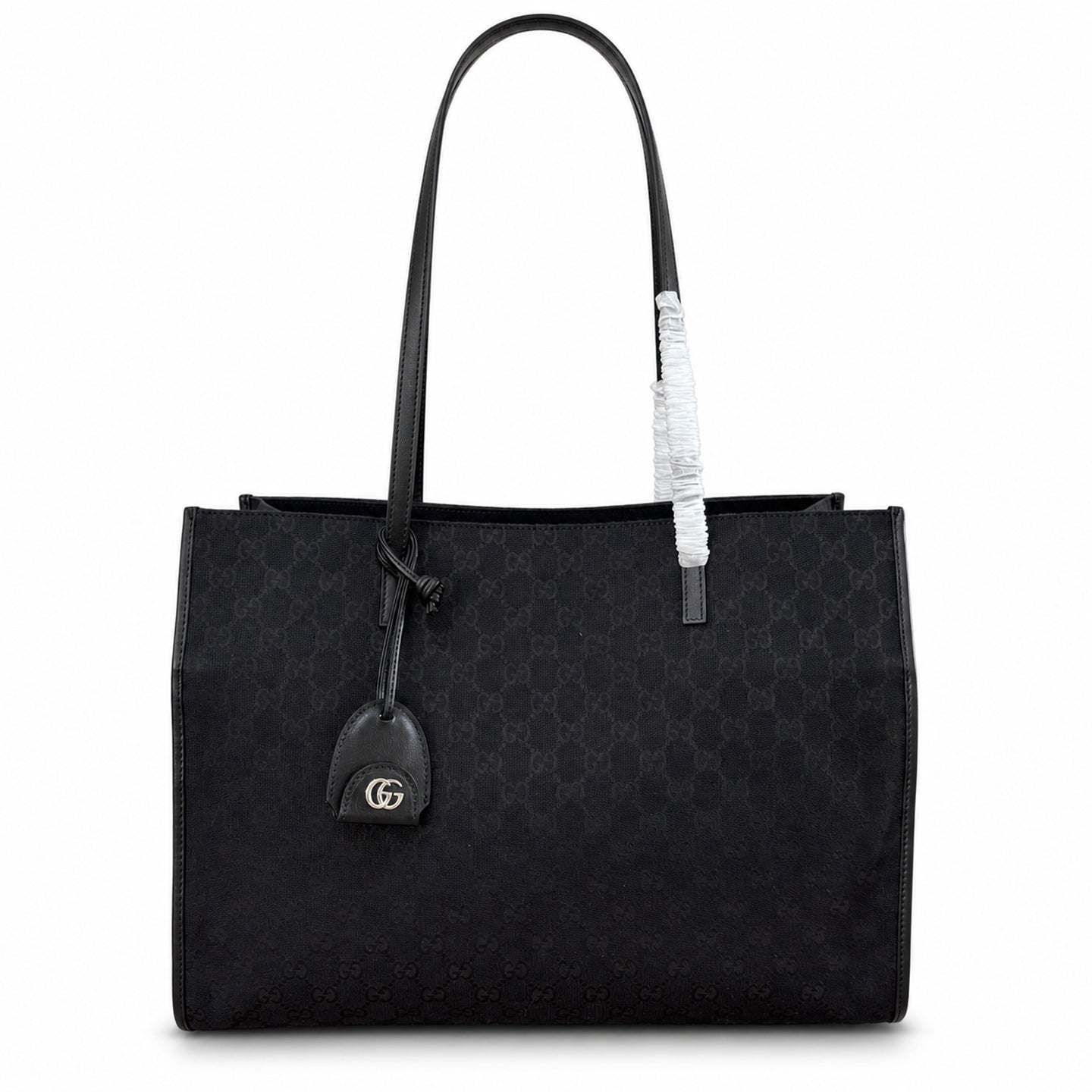 Gucci Canvas Leather Black Brown Gold Bag