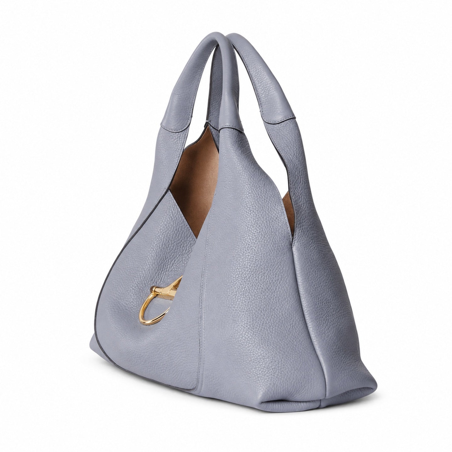 Gucci Leather Gray Brown Blue Gold Shoulder Bag