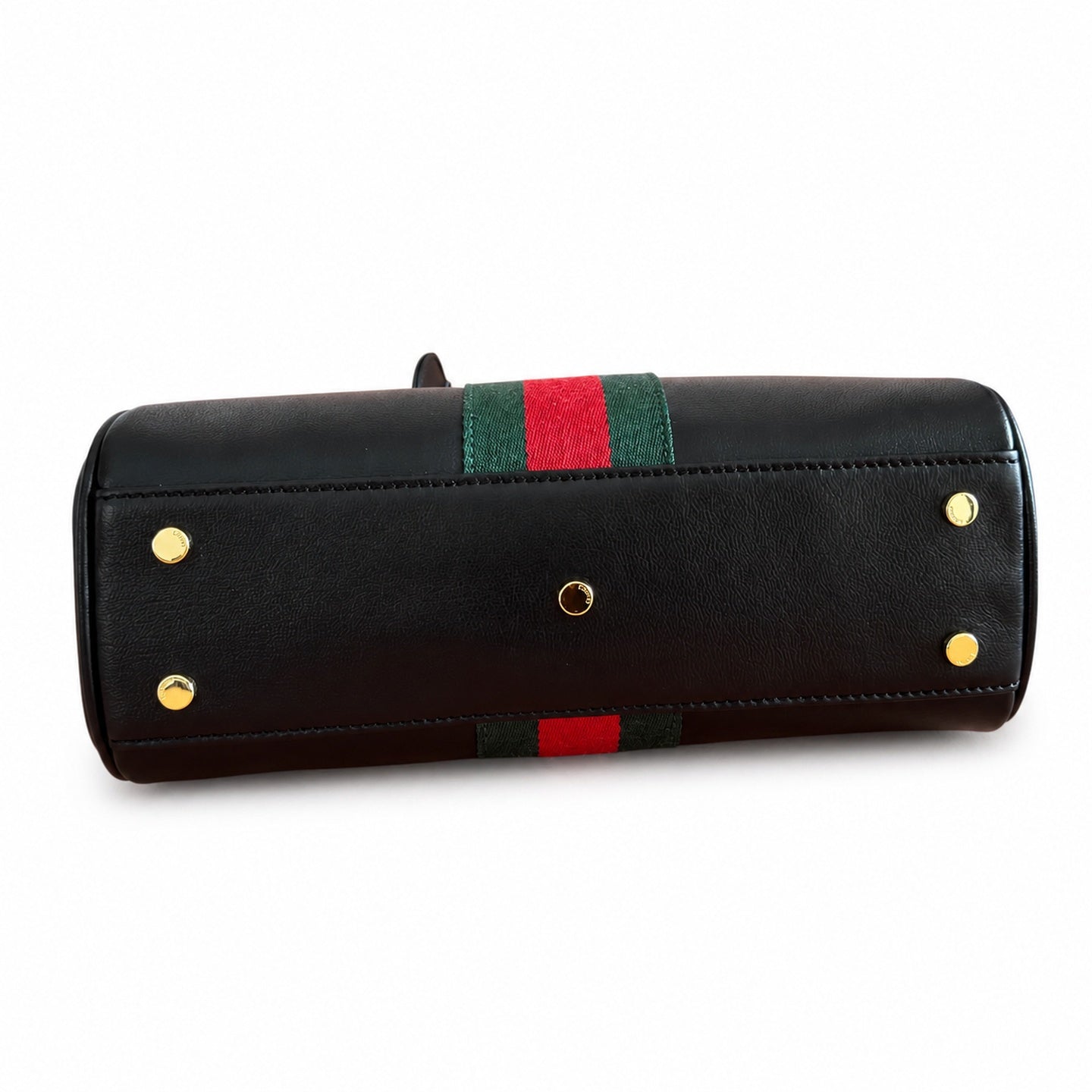 Gucci Supreme Small Canvas Leather Black Brown Gold Handbag