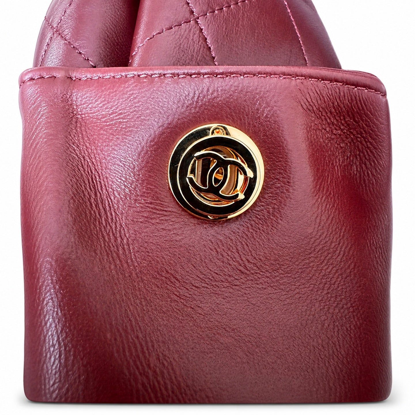 Chanel Leather Burgundy Tote Bag