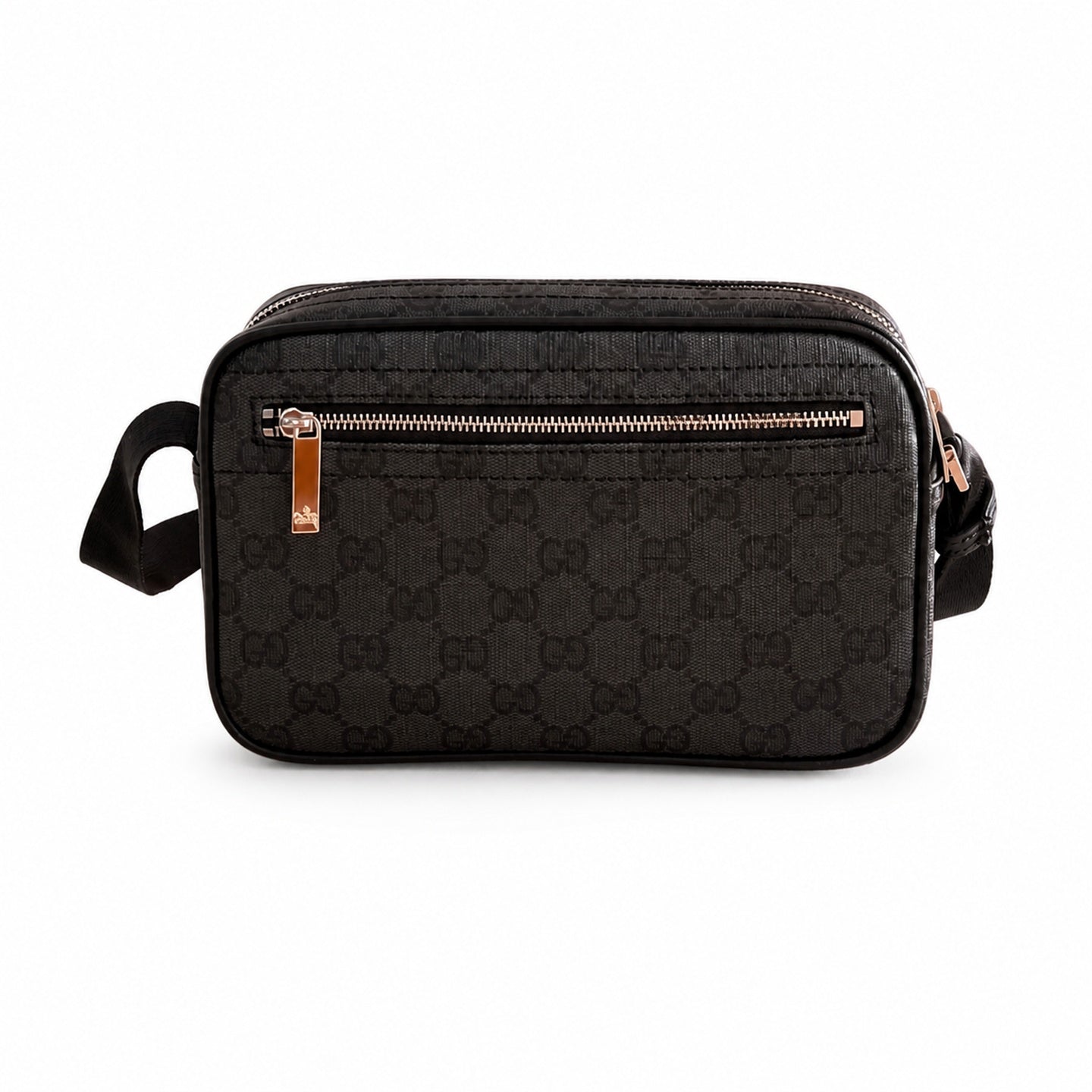 Gucci Canvas Nylon Leather Black Bag
