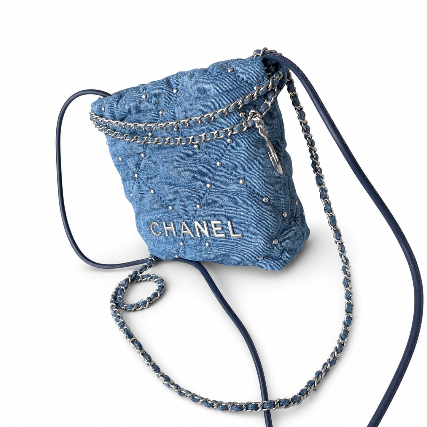 Chanel Mini Denim Blue Silver Bag