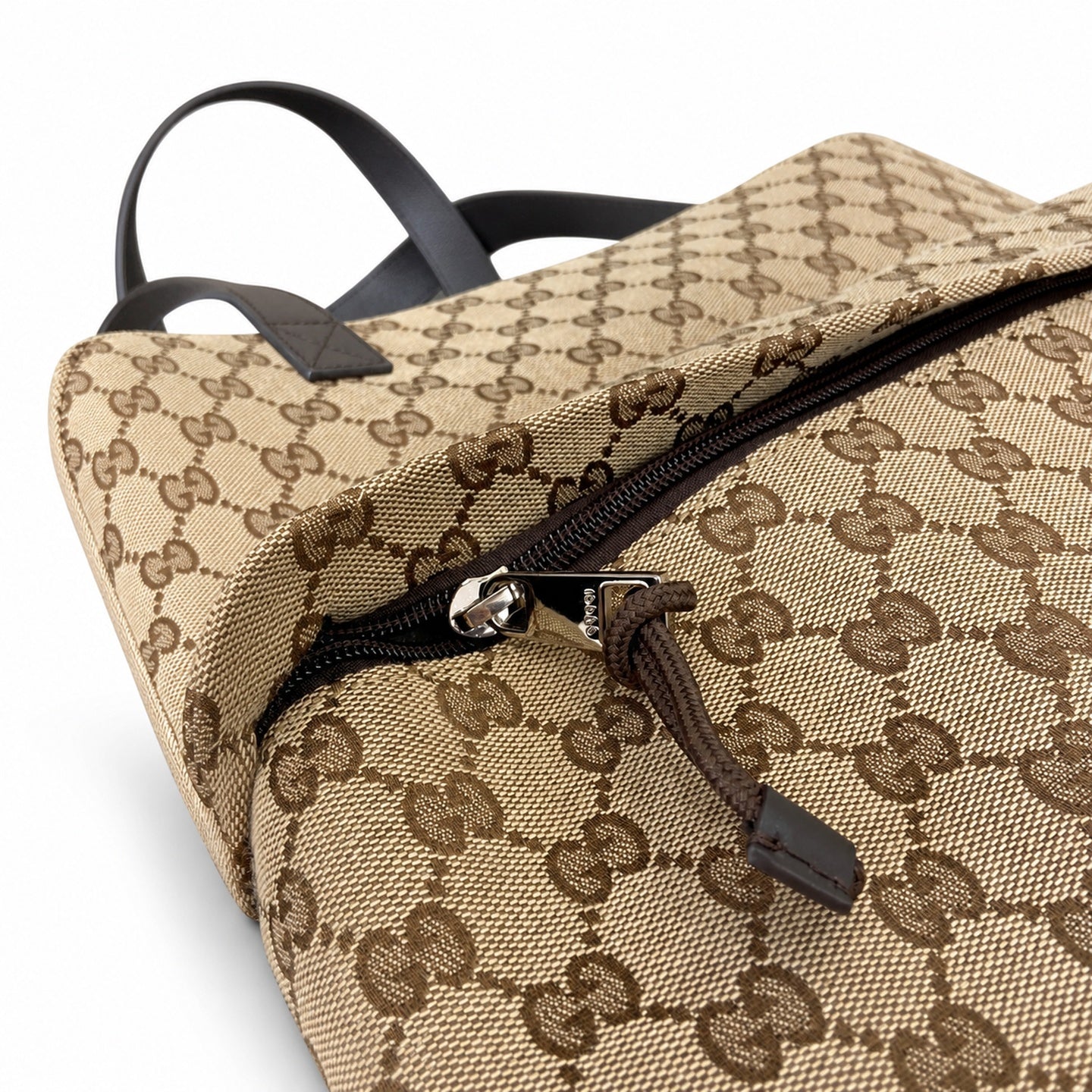 Gucci Men's Large Canvas Nylon Beige Brown Tote Bag