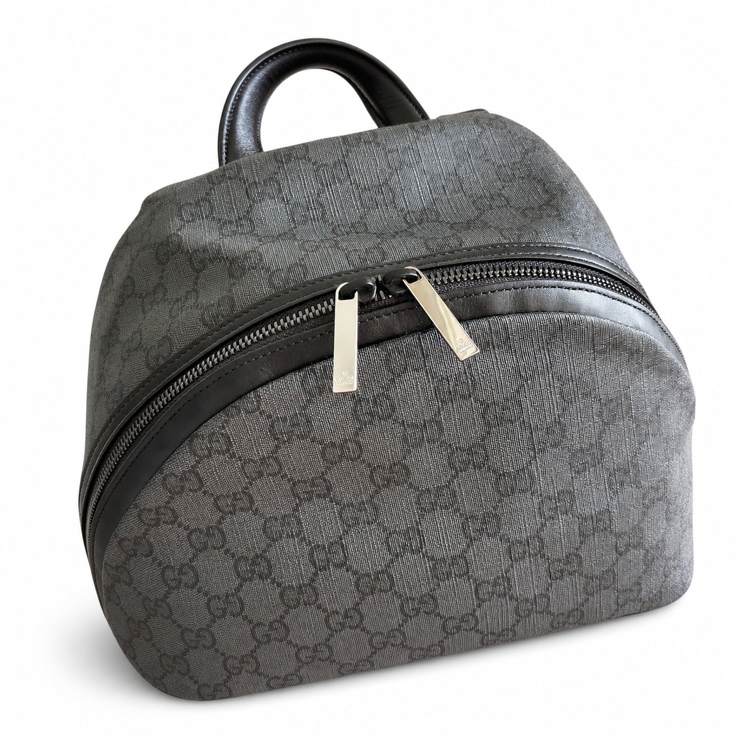 Gucci Quilted Canvas Leather Black Silver Bag