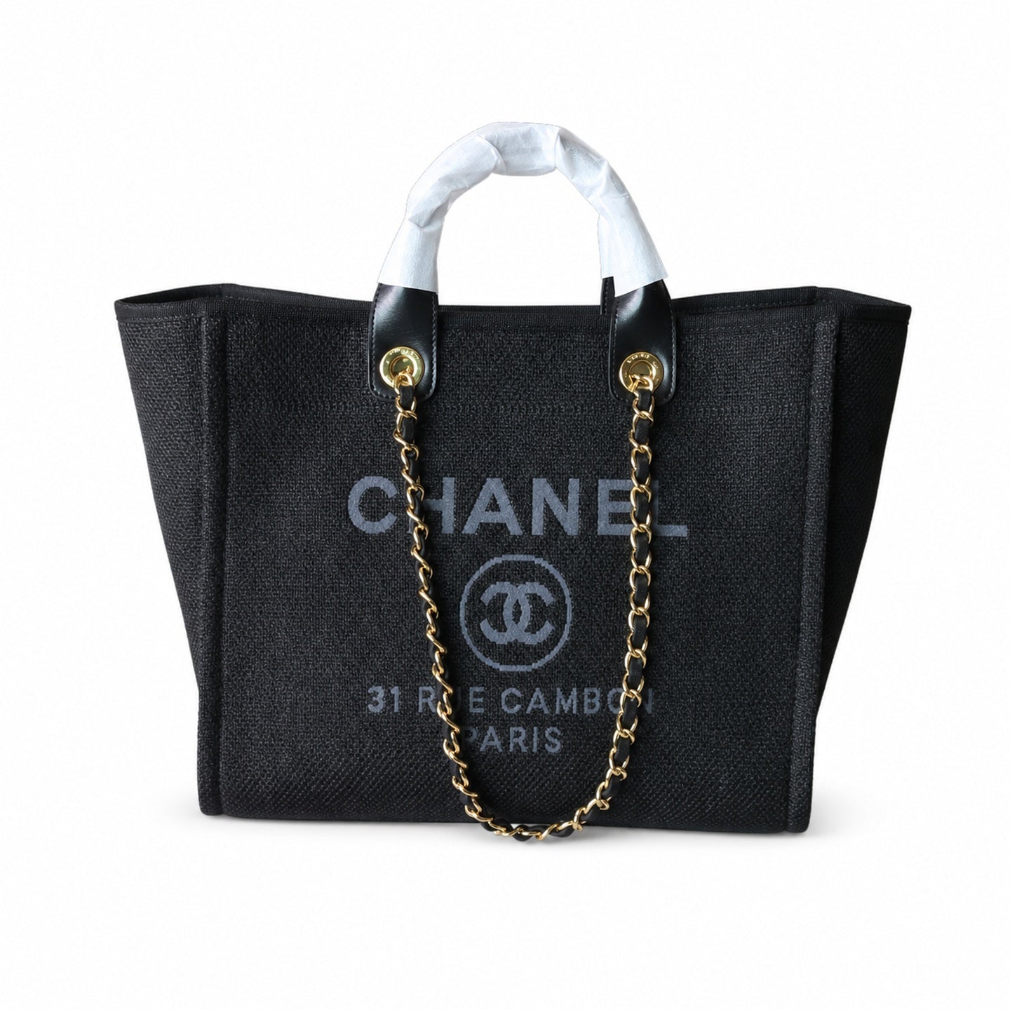 Chanel Deauville Large Embroidered Denim Canvas Bag