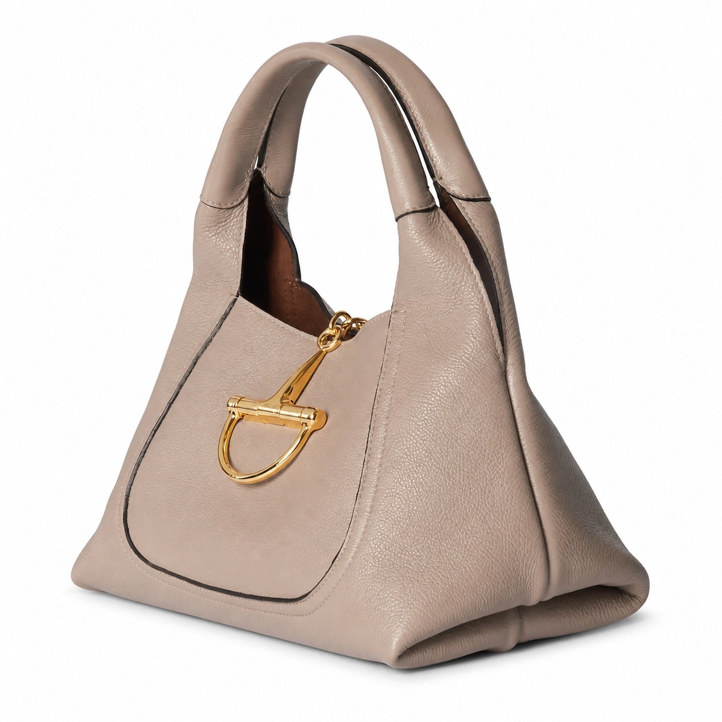 Gucci Horsebit Leather Brown Gold Shoulder Bag