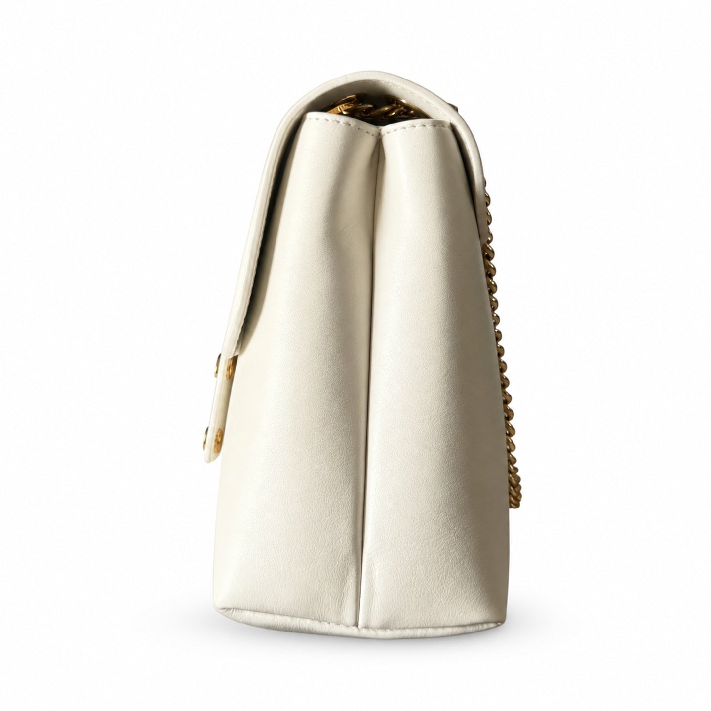 Celine Triomphe Medium Leather Silver Handbag