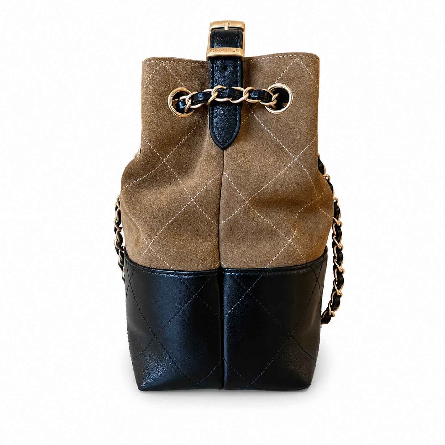 Chanel 25 Suede Leather Gold Bag