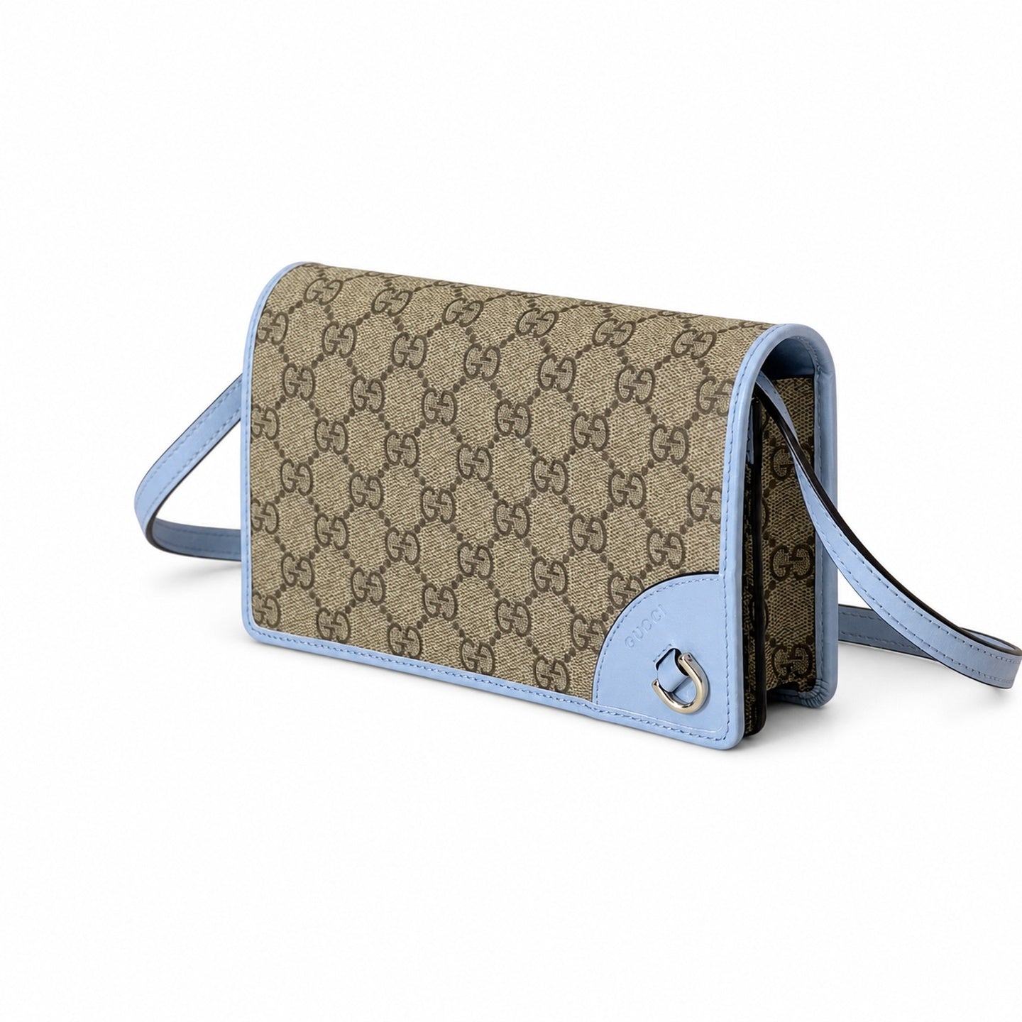 Gucci Small Leather White Beige Brown Blue Shoulder Bag