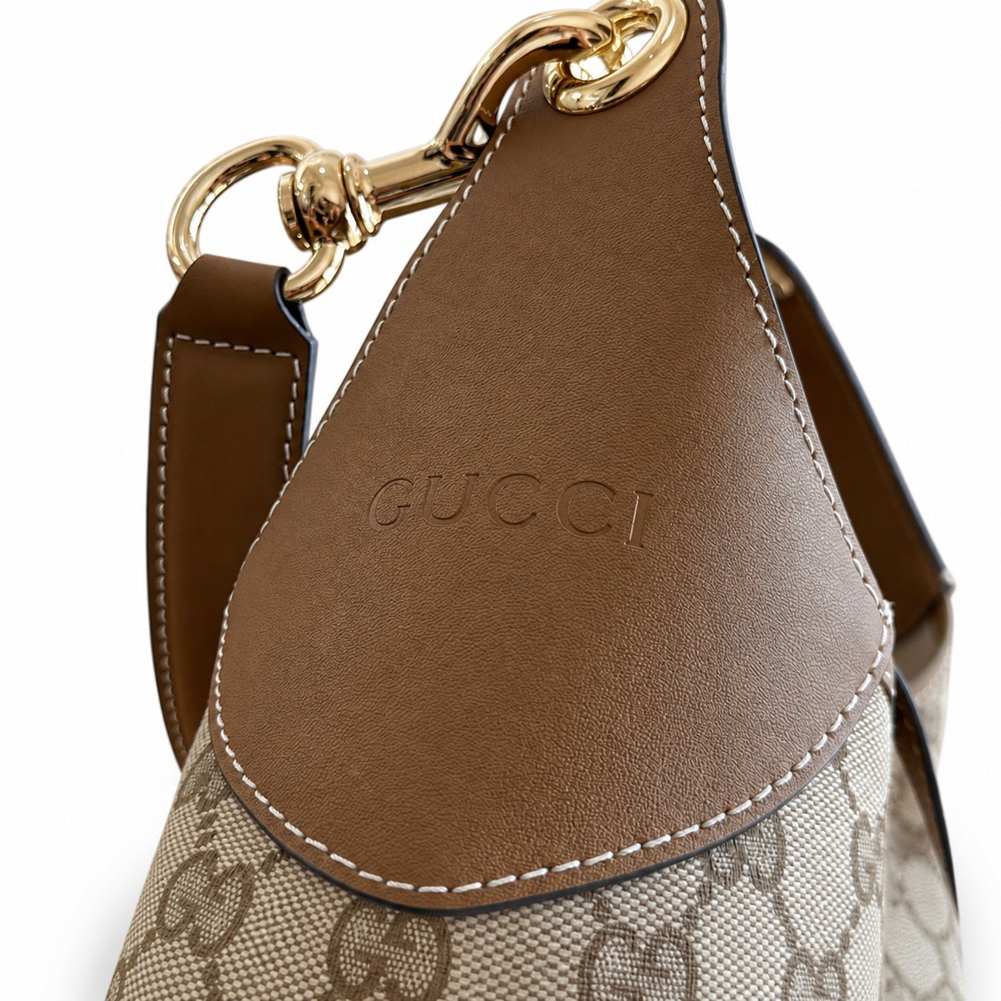Gucci Medium Canvas Leather Brown Bag