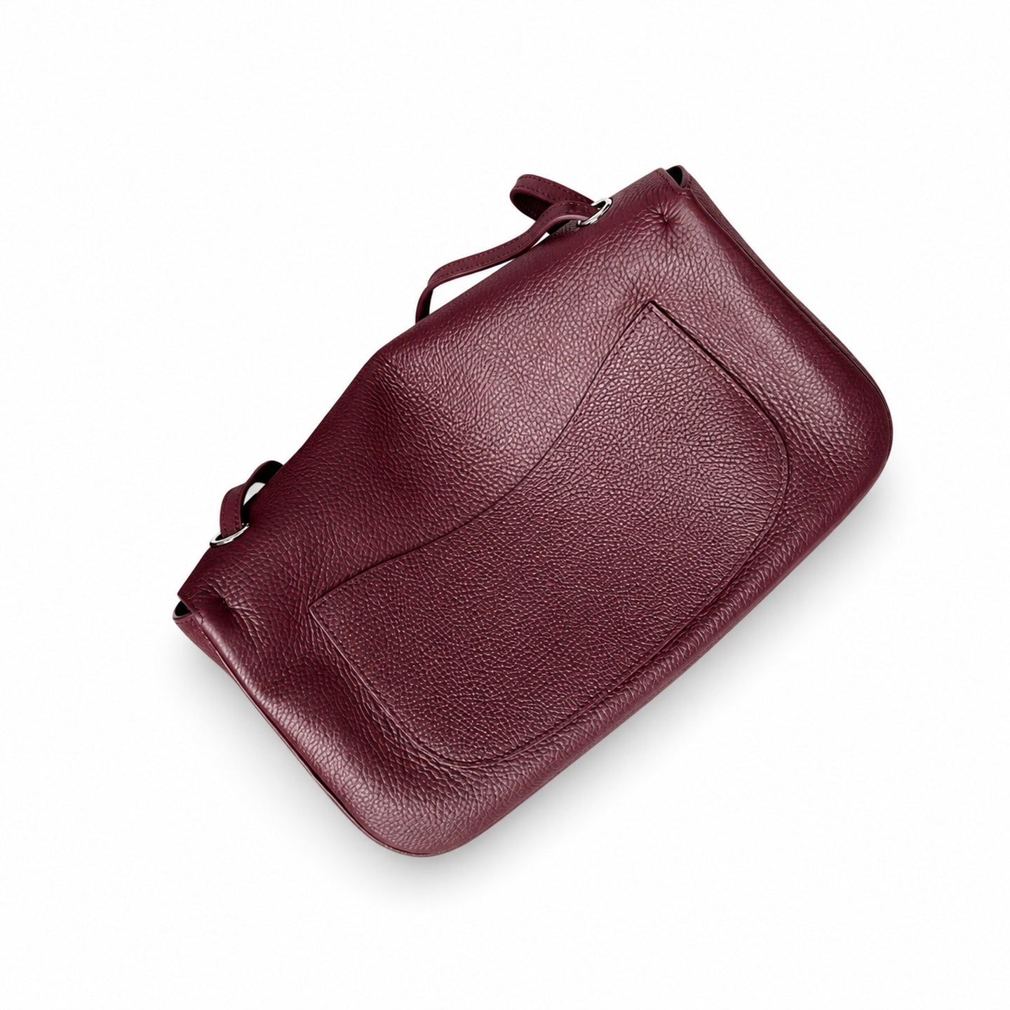 Chanel Small Leather Silver Burgundy Bag