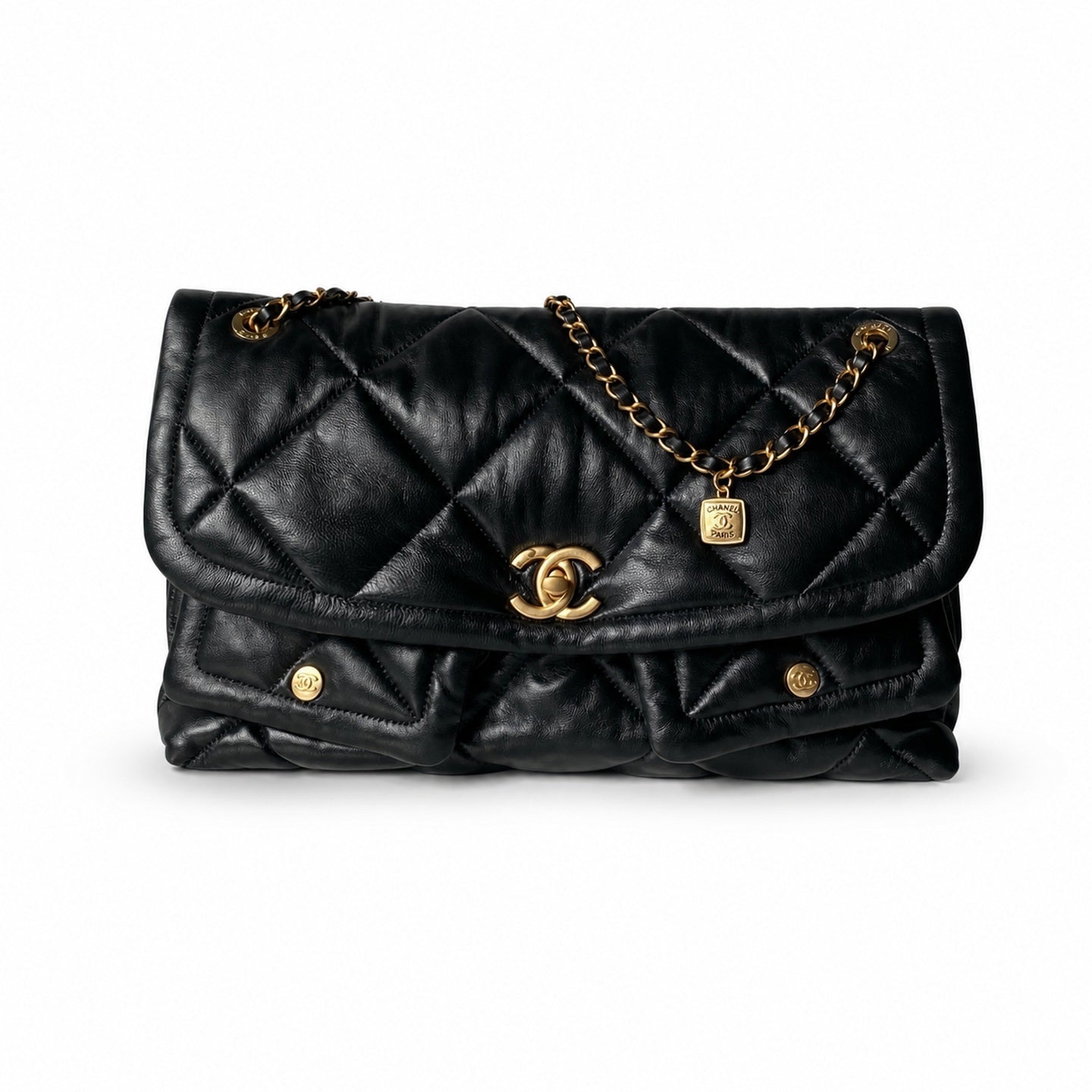 Chanel Large Leather Gold Shopping Bag