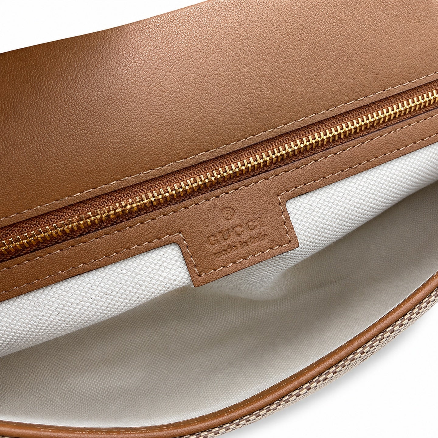 Gucci Blondie Medium Canvas Leather Beige Brown Green Handbag