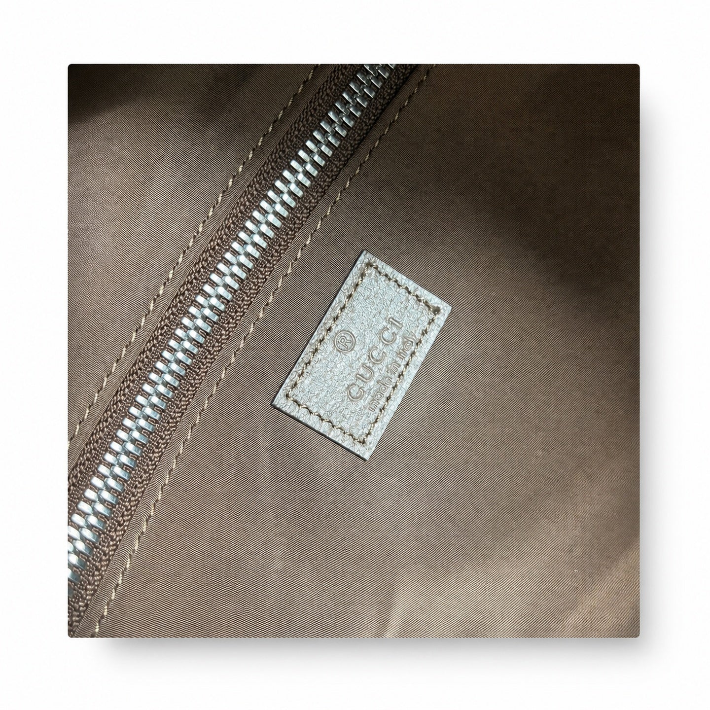 Gucci Supreme Large Canvas Leather Beige Brown Red Green Bag