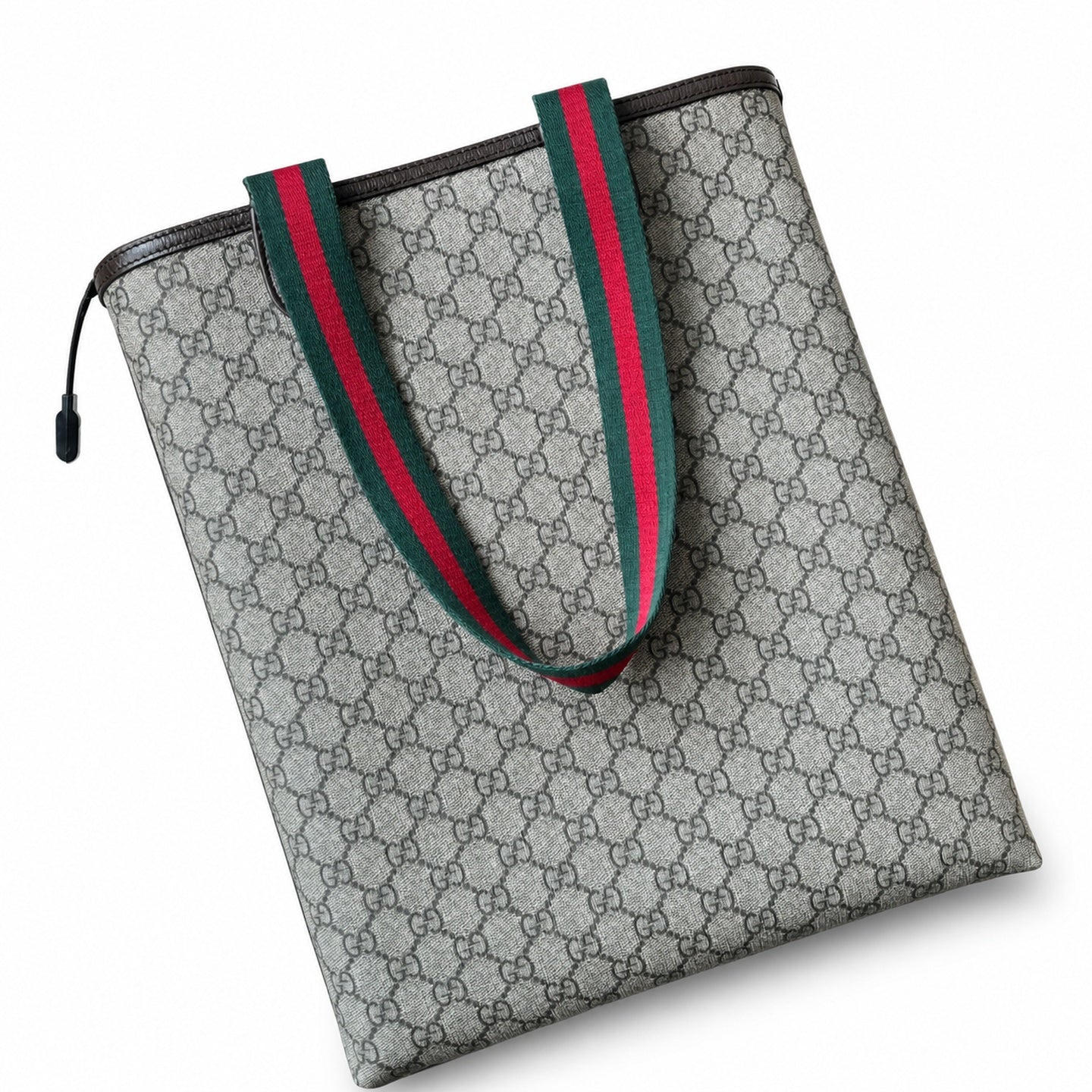 Gucci Ophidia Supreme Small Suede Canvas Leather Beige Brown Red Green Gold Tote Bag