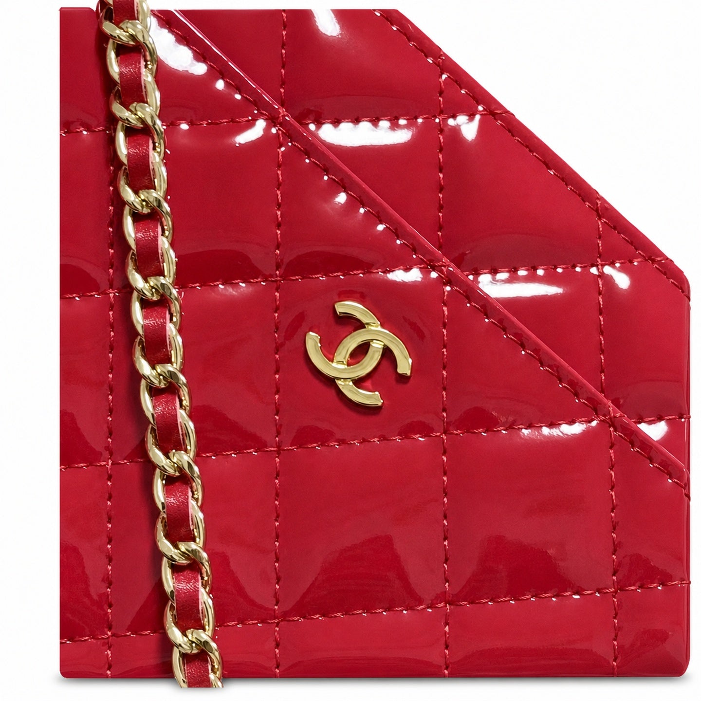 Chanel Small Patent Leather Gold Silver Bag