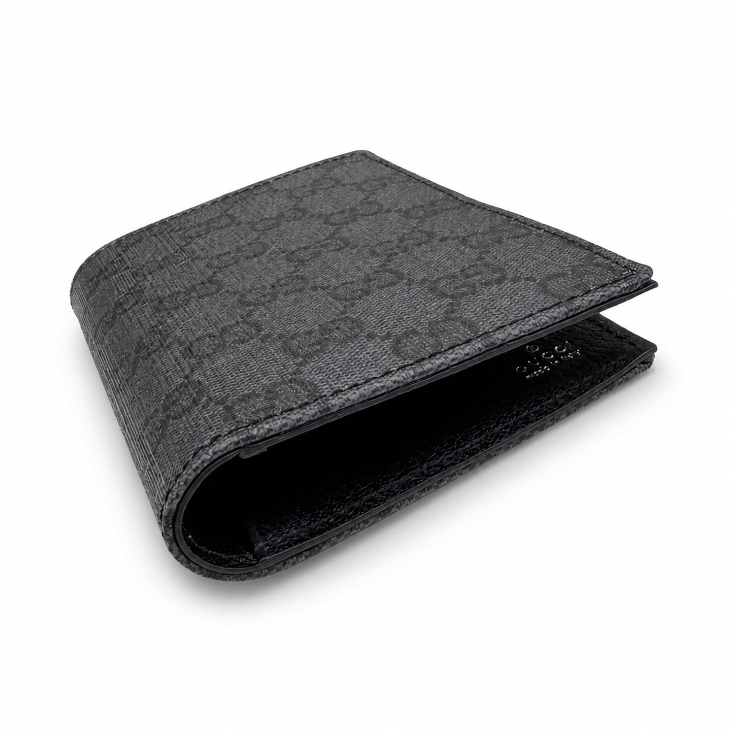 Gucci Canvas Leather Black Silver Passport Holder