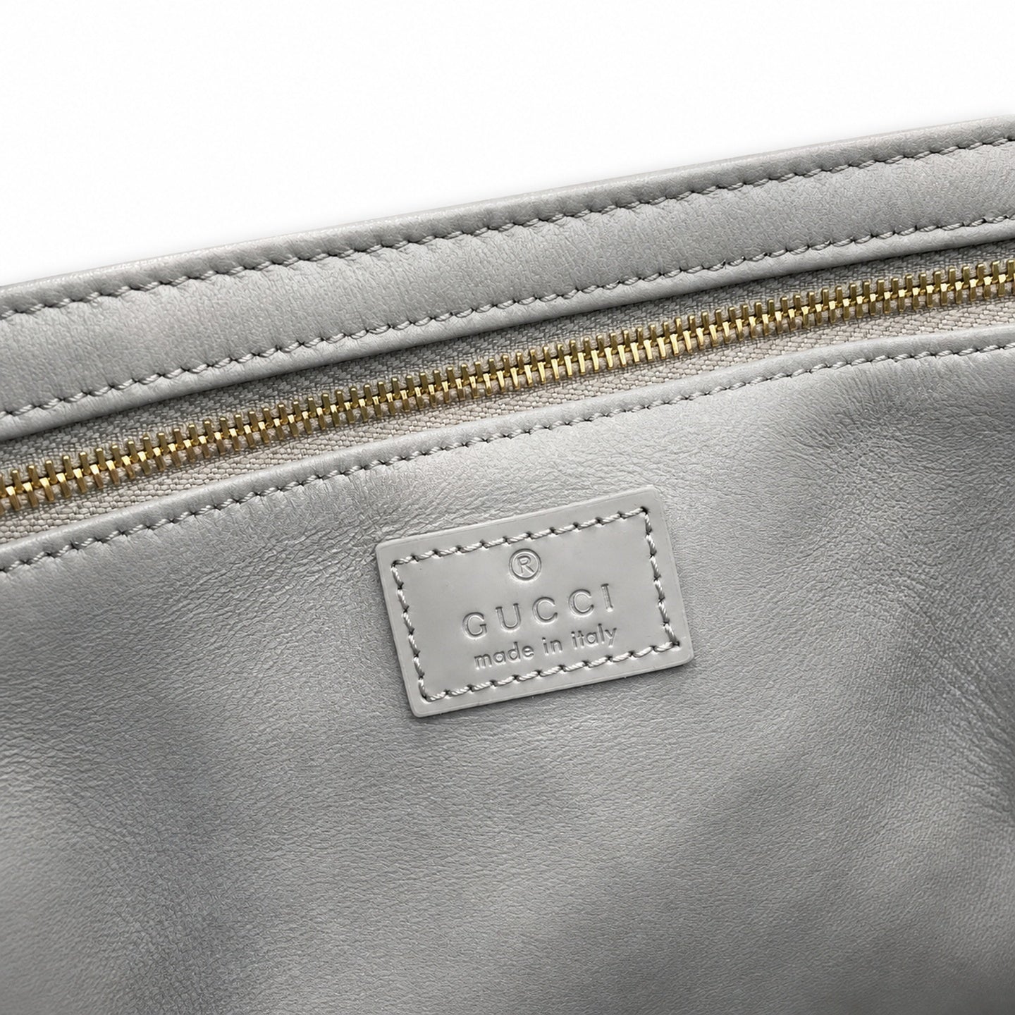 Gucci Horsebit Small Leather Gray Gold Shoulder Bag