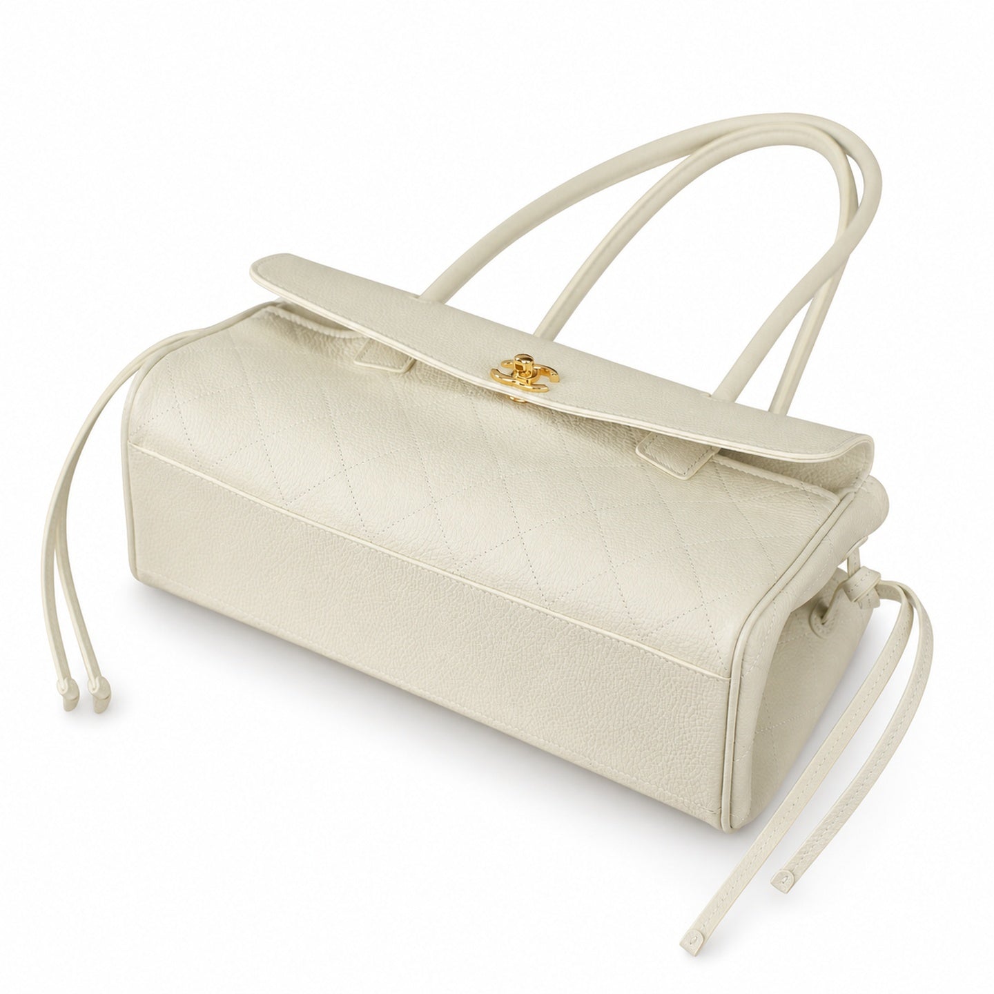 Chanel Leather White Blue Gold Bag
