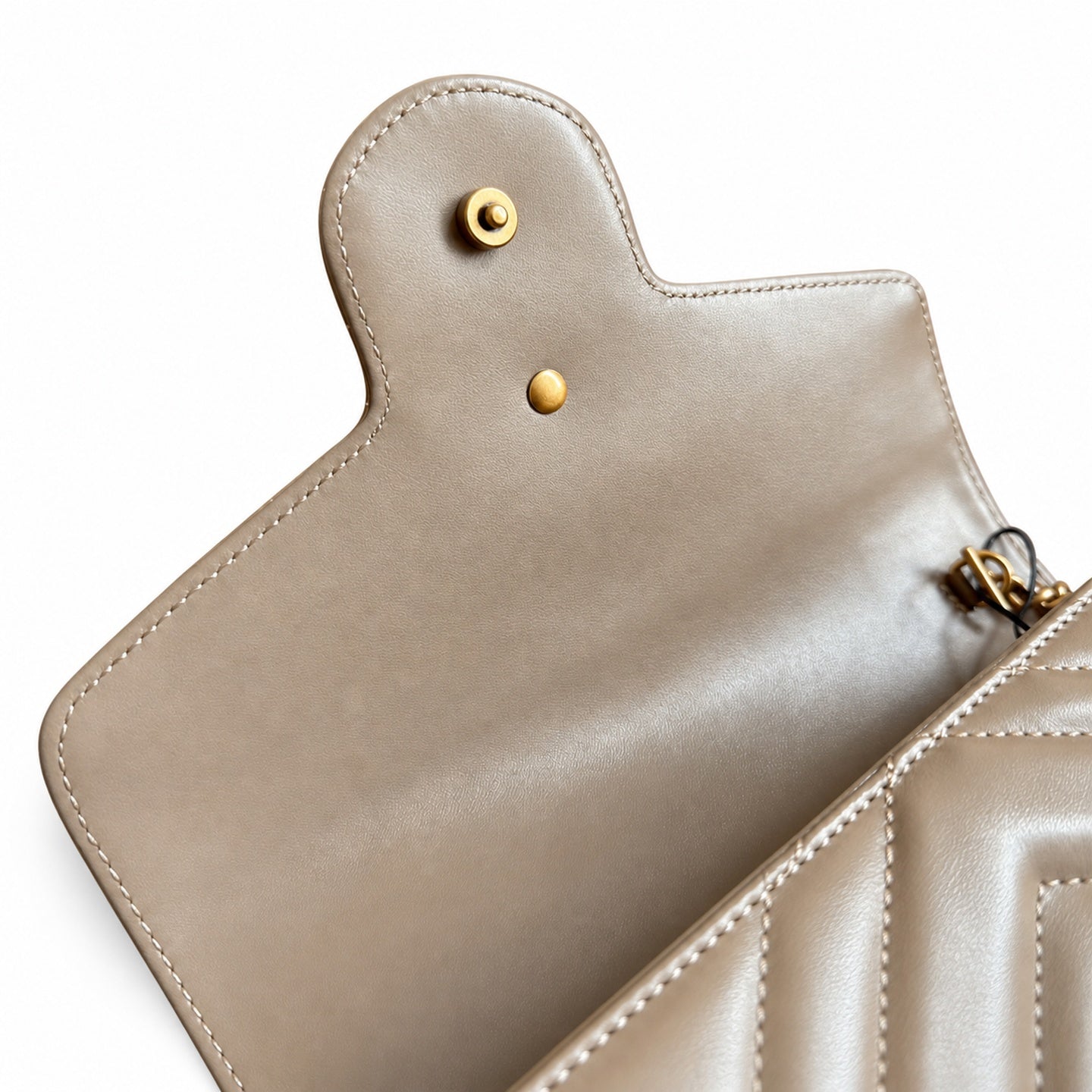 Gucci GG Marmont Mini Quilted Matelasse Leather Beige Handbag